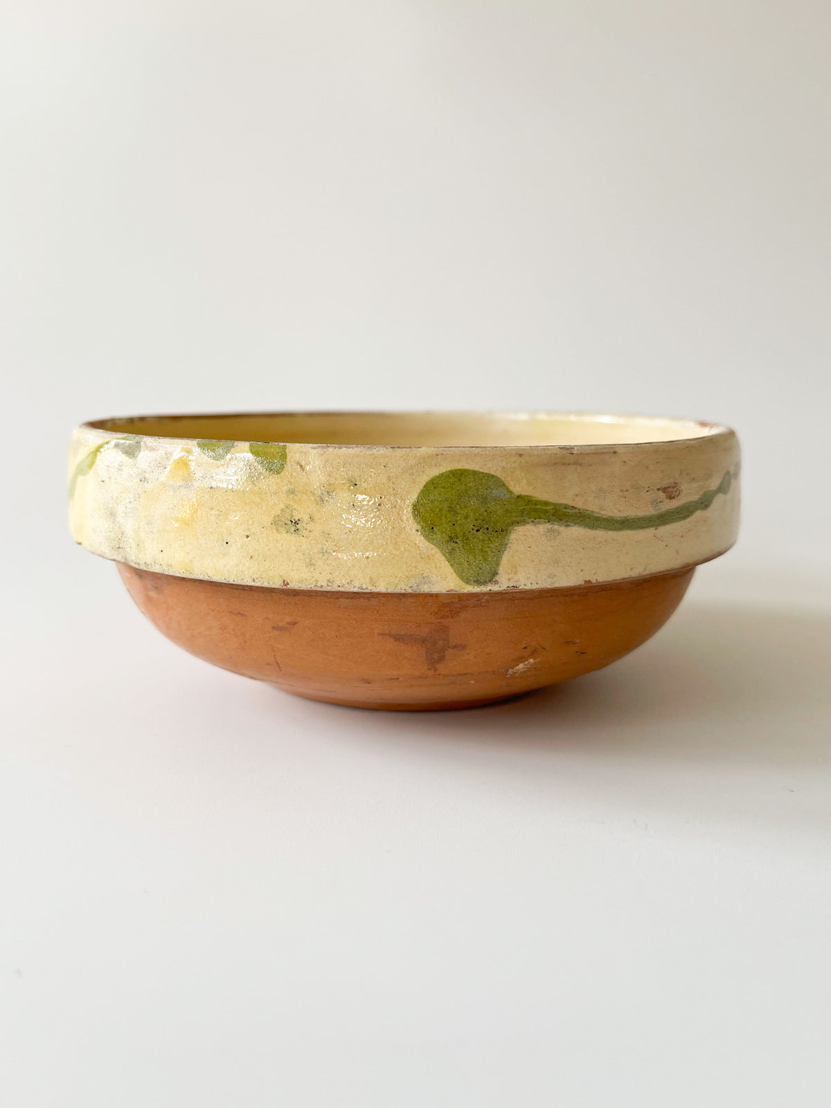 Vintage Romanian Slipware Pottery Bowl