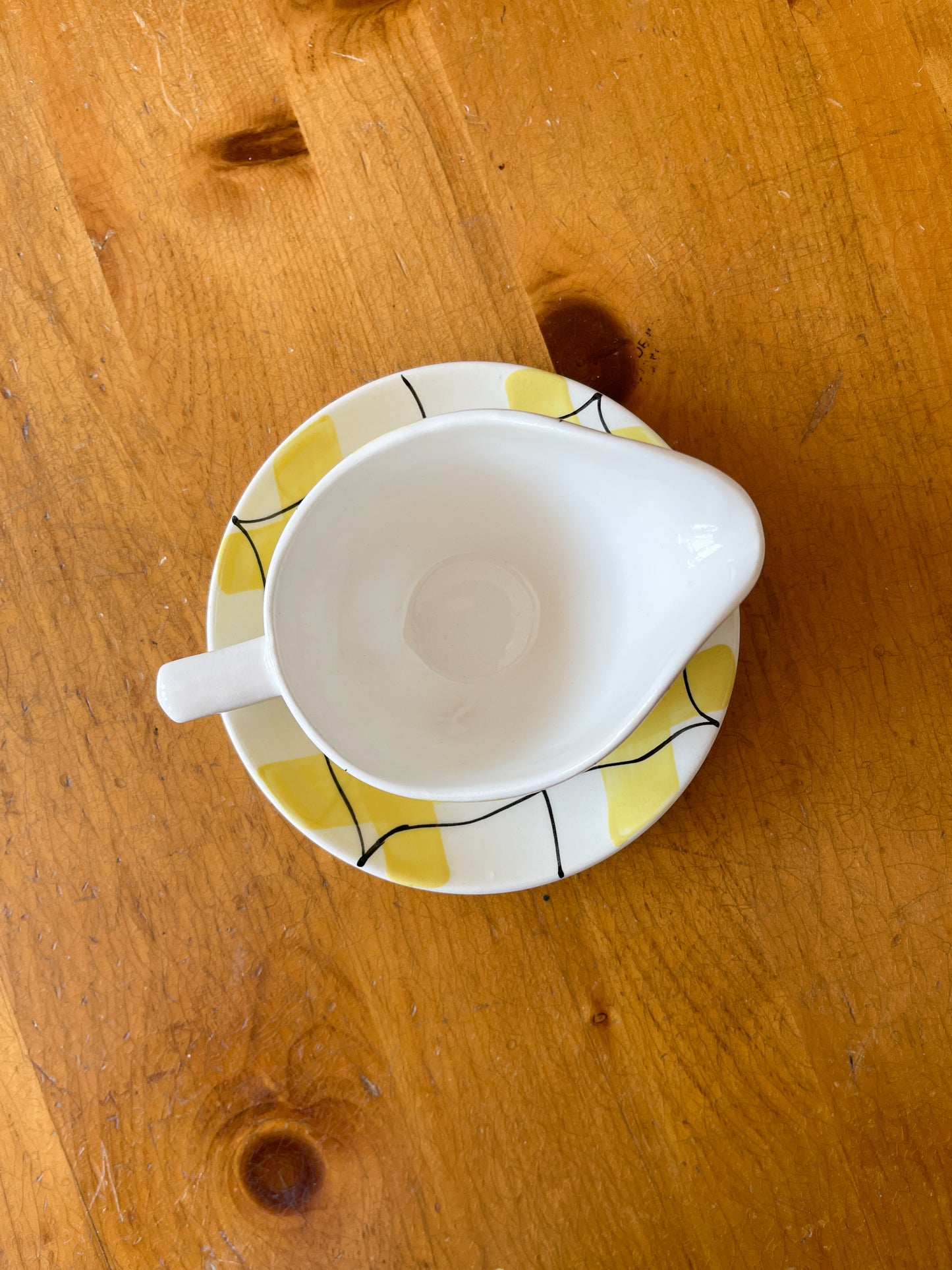 Vintage Hycroft Calico Yellow Plaid Tableware Set
