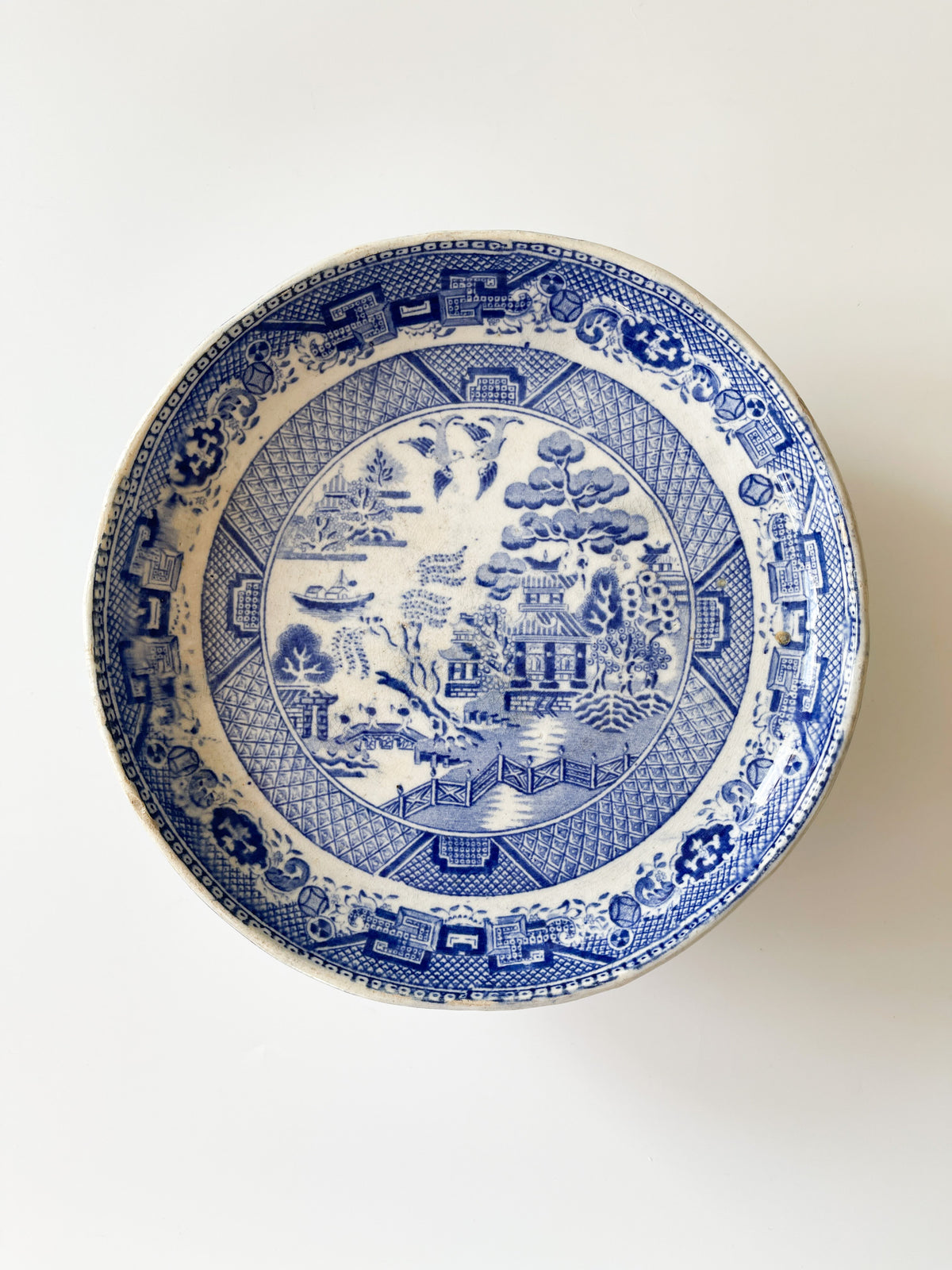 19th Century Blue Willow Stilton Stand