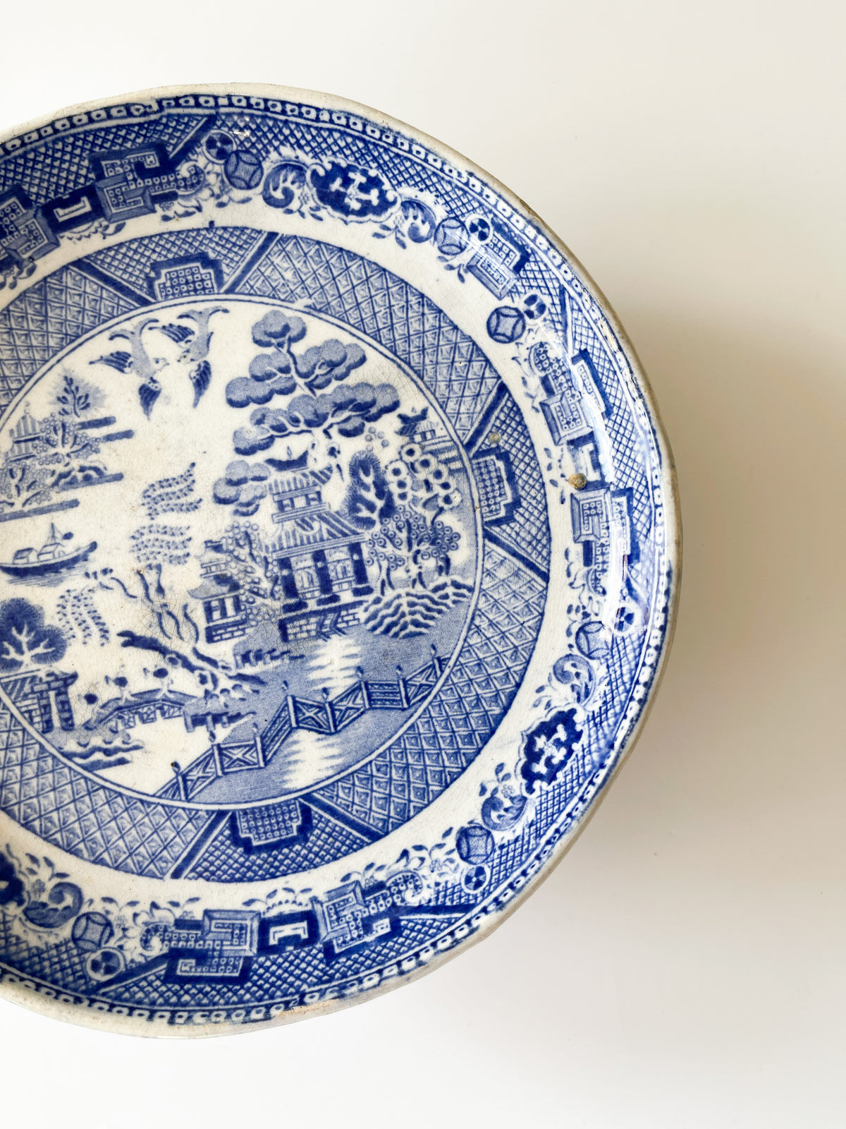 19th Century Blue Willow Stilton Stand
