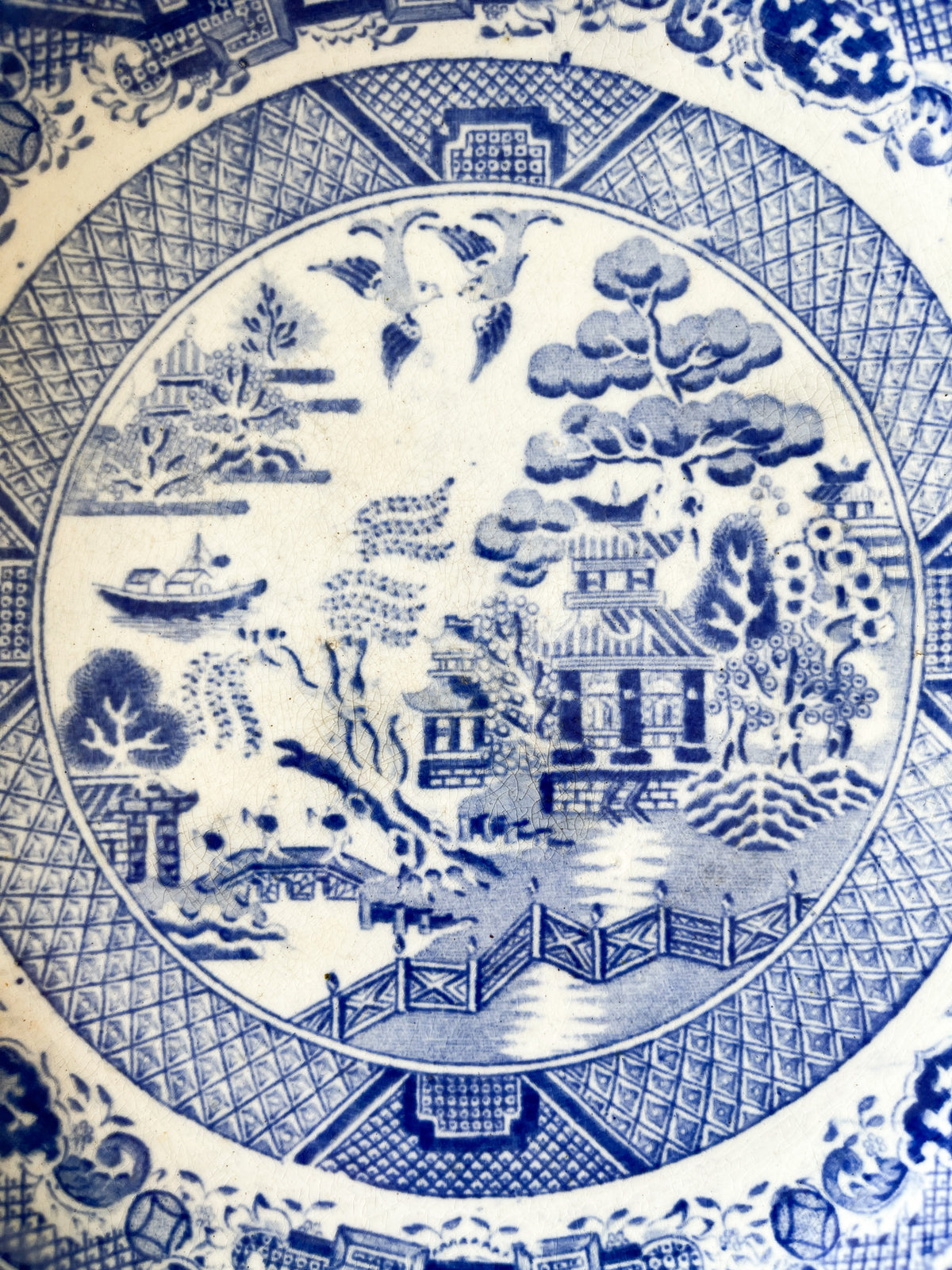 19th Century Blue Willow Stilton Stand