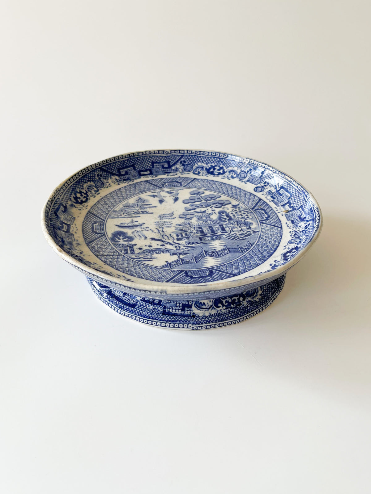 19th Century Blue Willow Stilton Stand