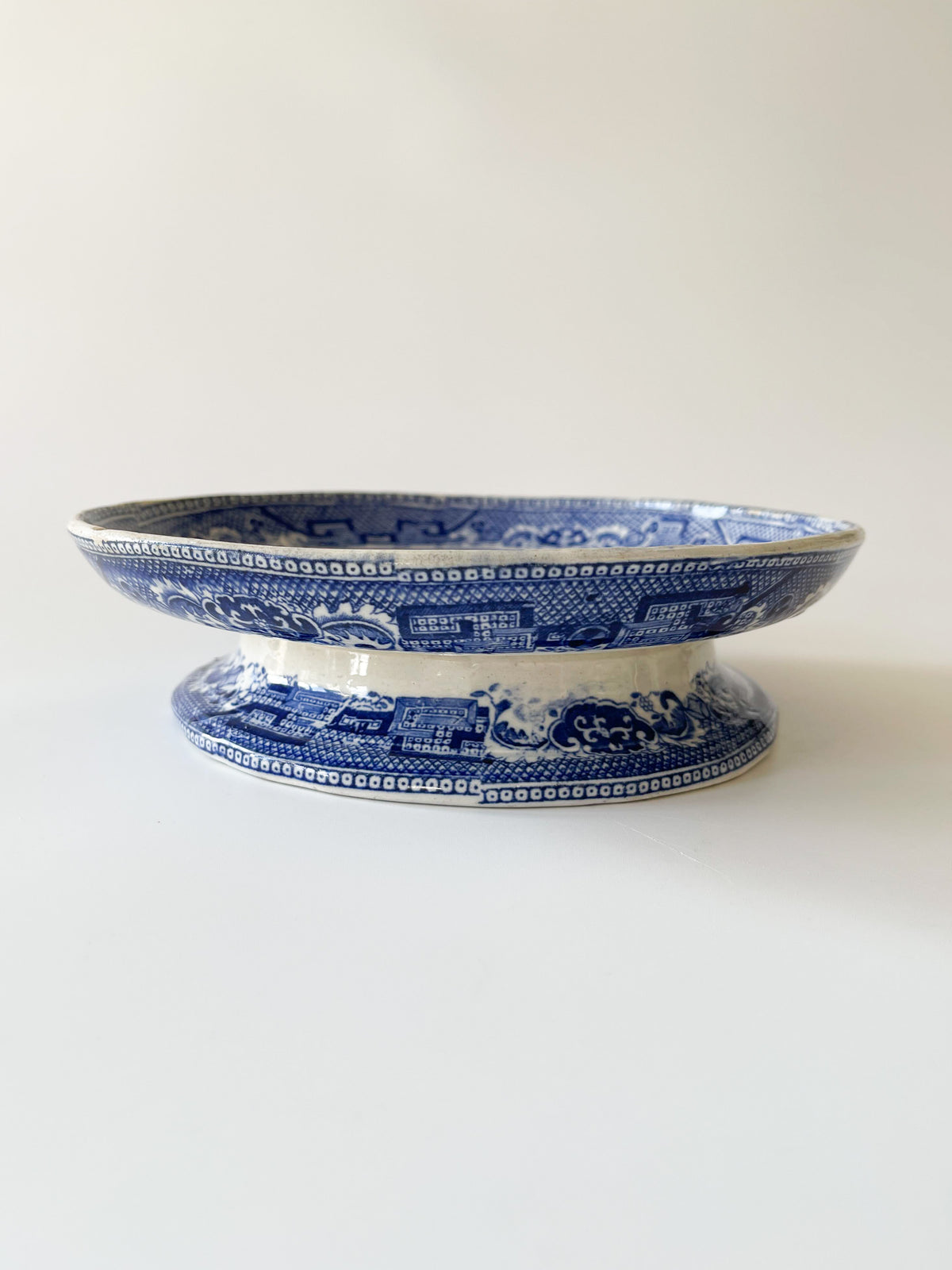 19th Century Blue Willow Stilton Stand
