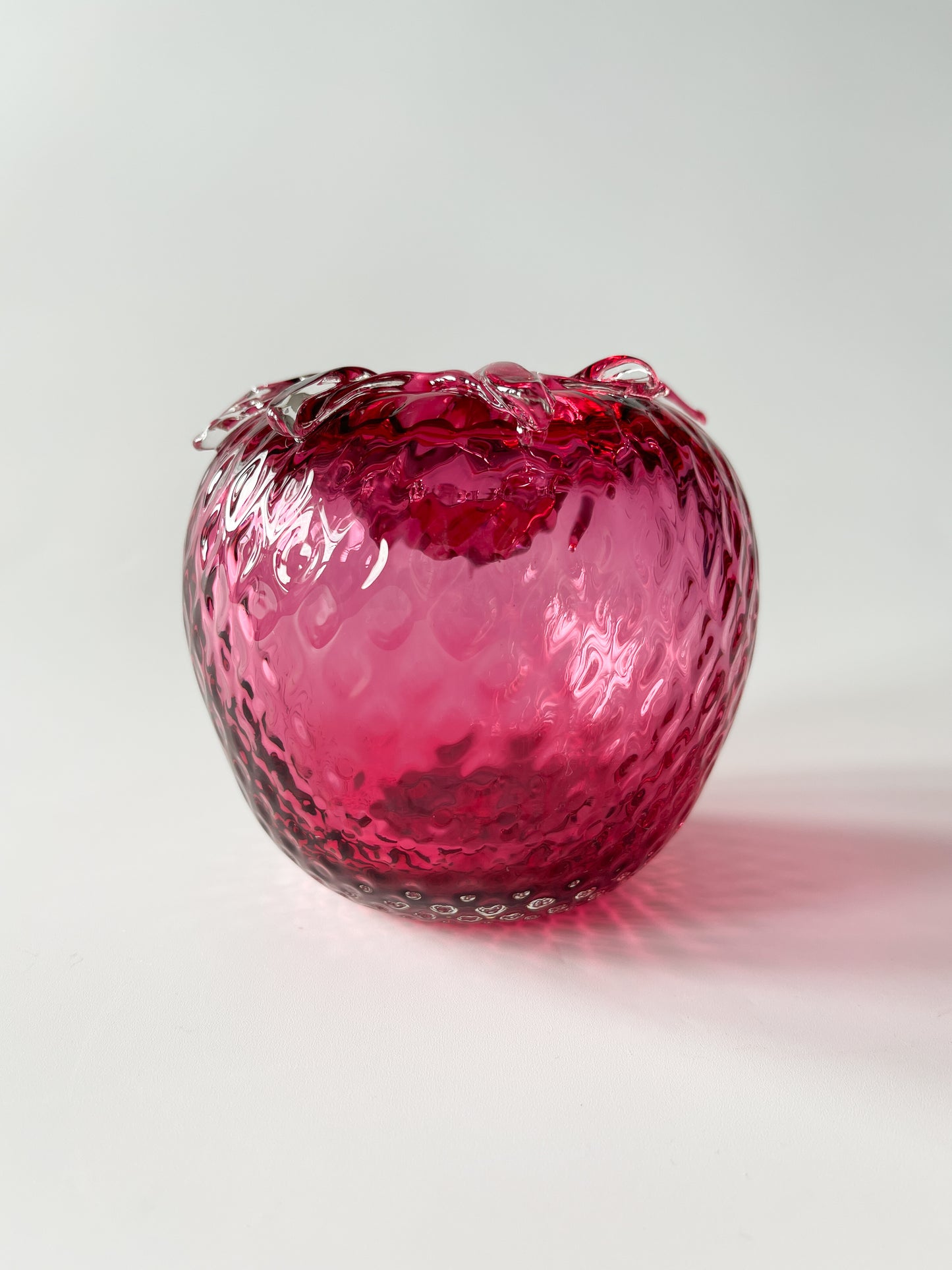 Vintage Rossi Glass Strawberry Candle Holder