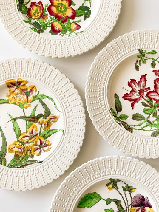 Antique Cauldon England Floral Lunch Plates