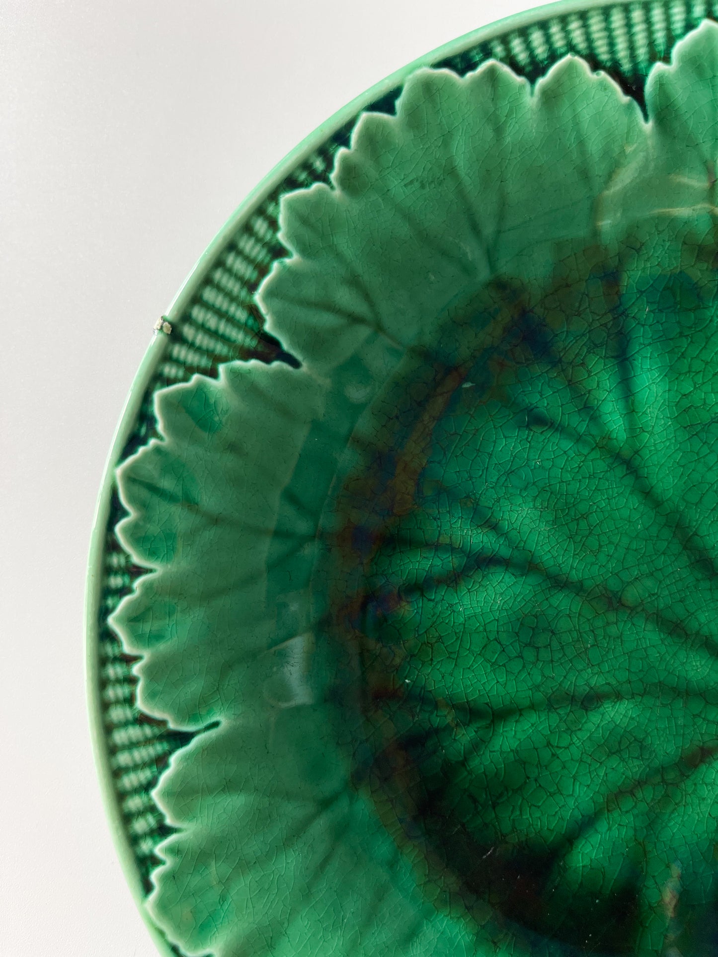 Antique Wedgwood Majolica Cabbage Leaf Plate