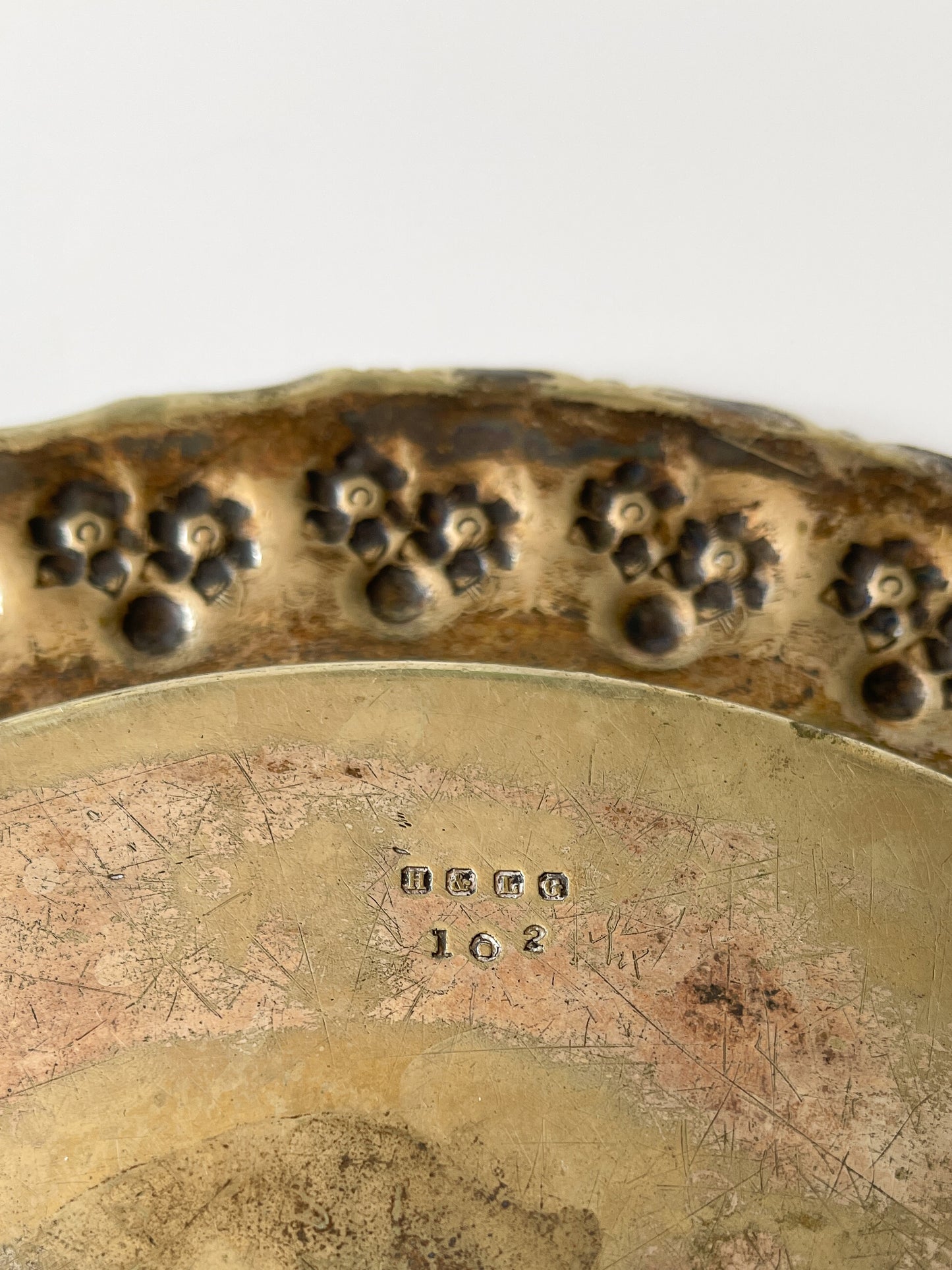 Antique Scottish Silver Plated Floral Bread Board Tray