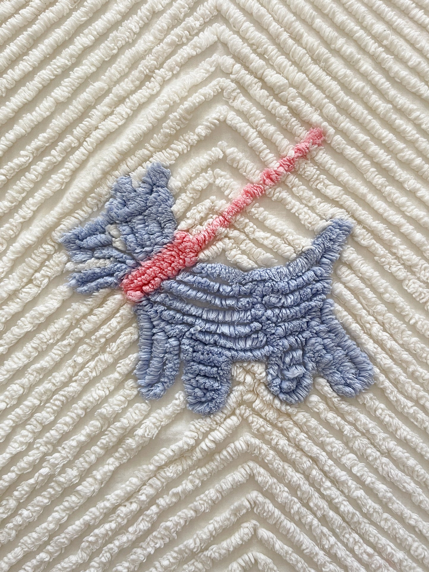 Vintage Scottie Dog Chenille Baby Blanket Bedspread