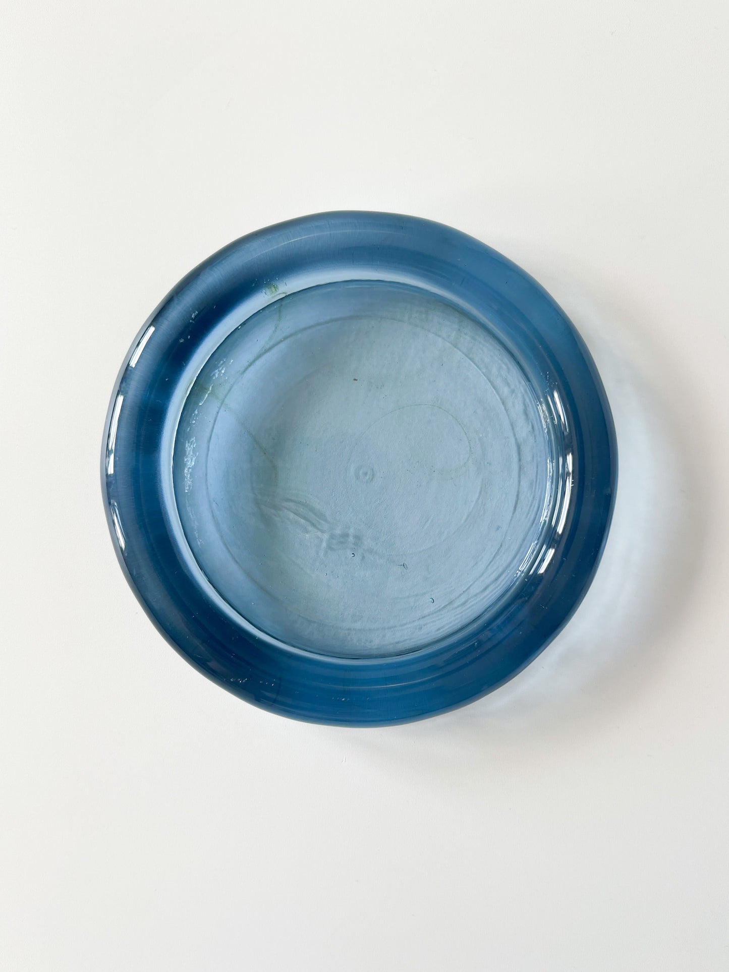Vintage Blue Blown Glass Catchall