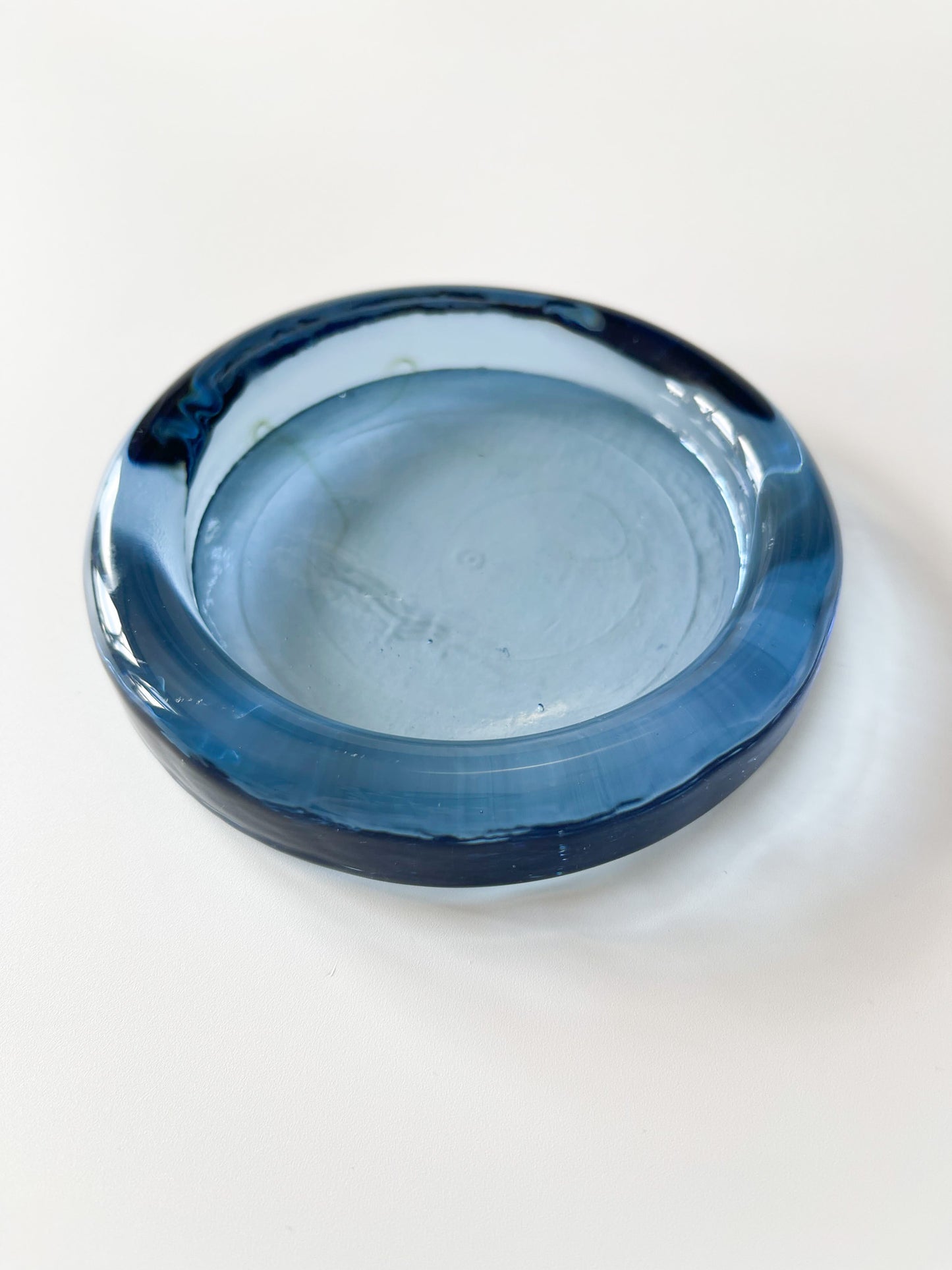Vintage Blue Blown Glass Catchall