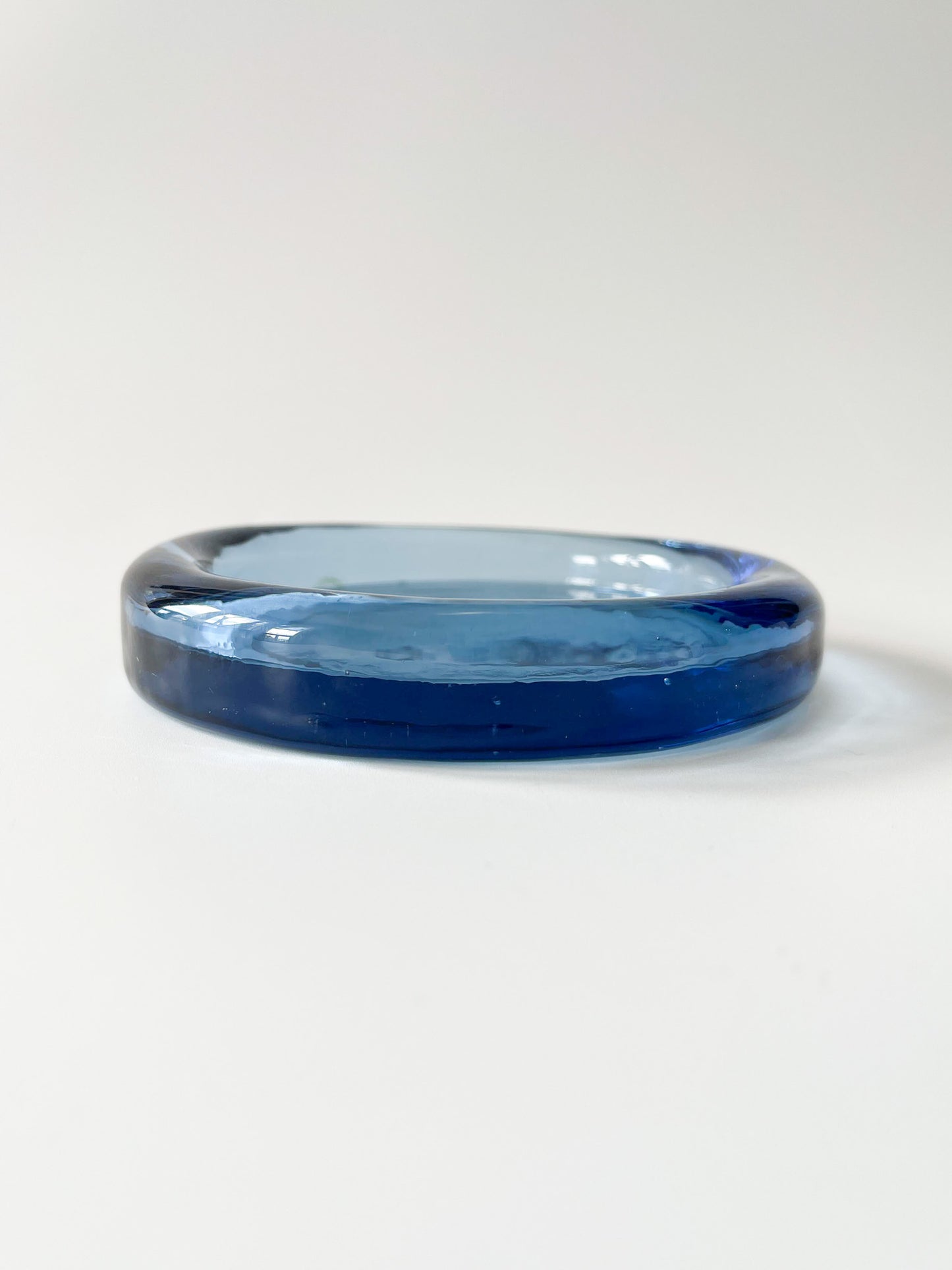Vintage Blue Blown Glass Catchall