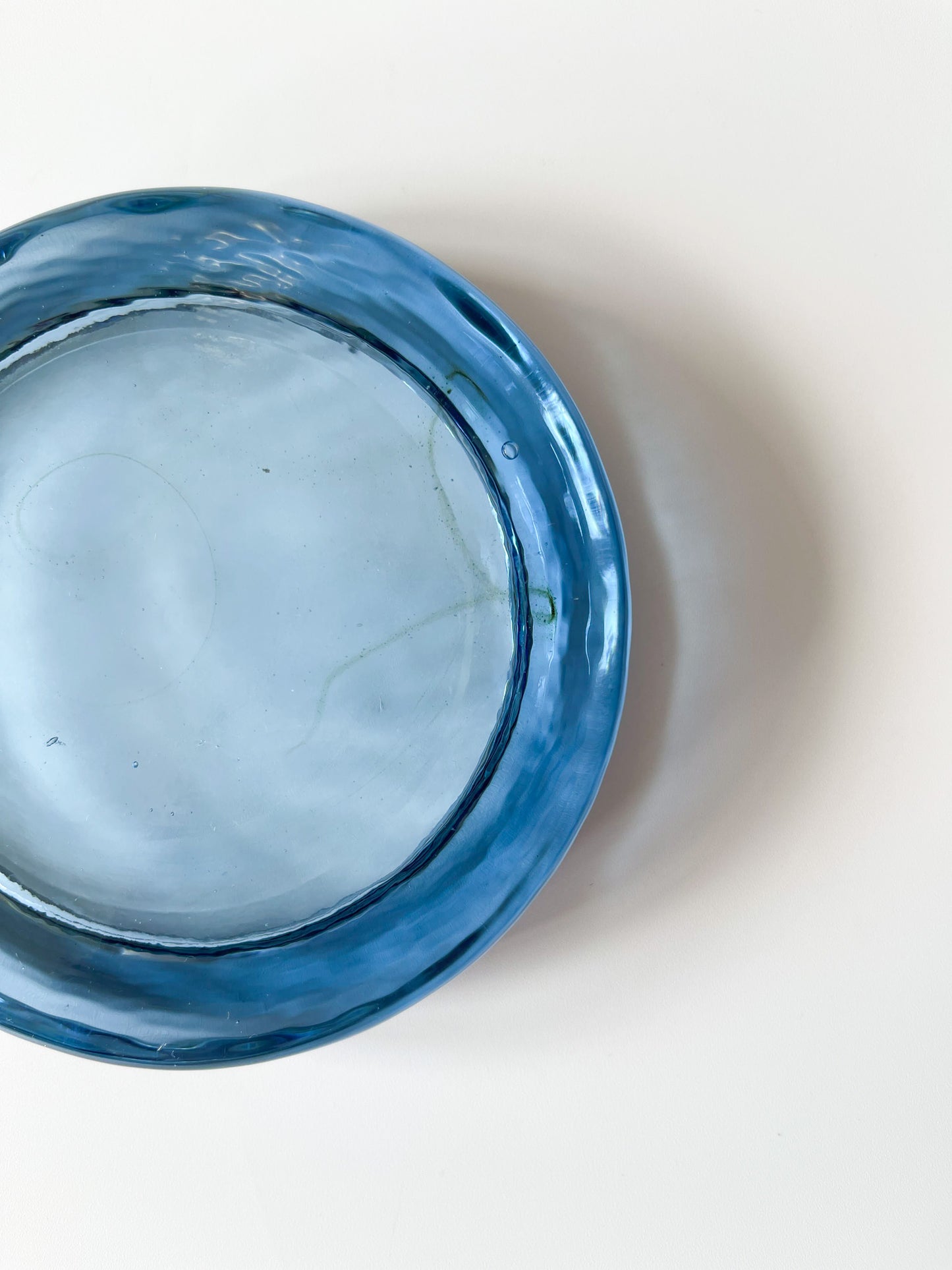 Vintage Blue Blown Glass Catchall
