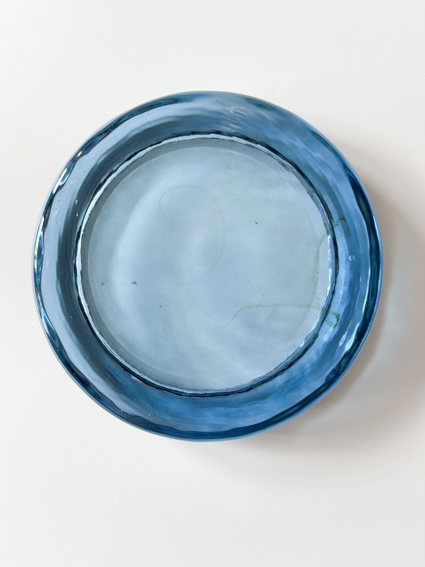 Vintage Blue Blown Glass Catchall