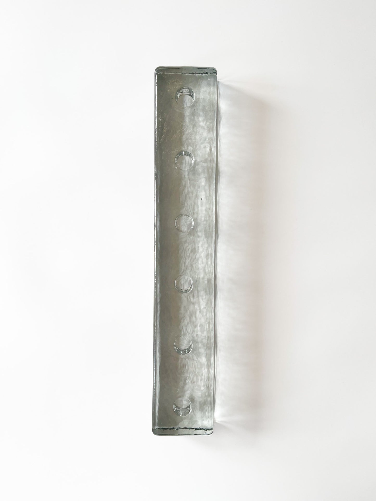 Vintage Scandinavian Glass Block Candelabra
