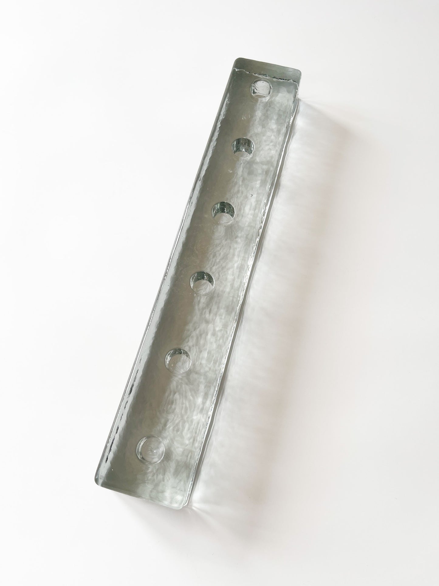 Vintage Scandinavian Glass Block Candelabra