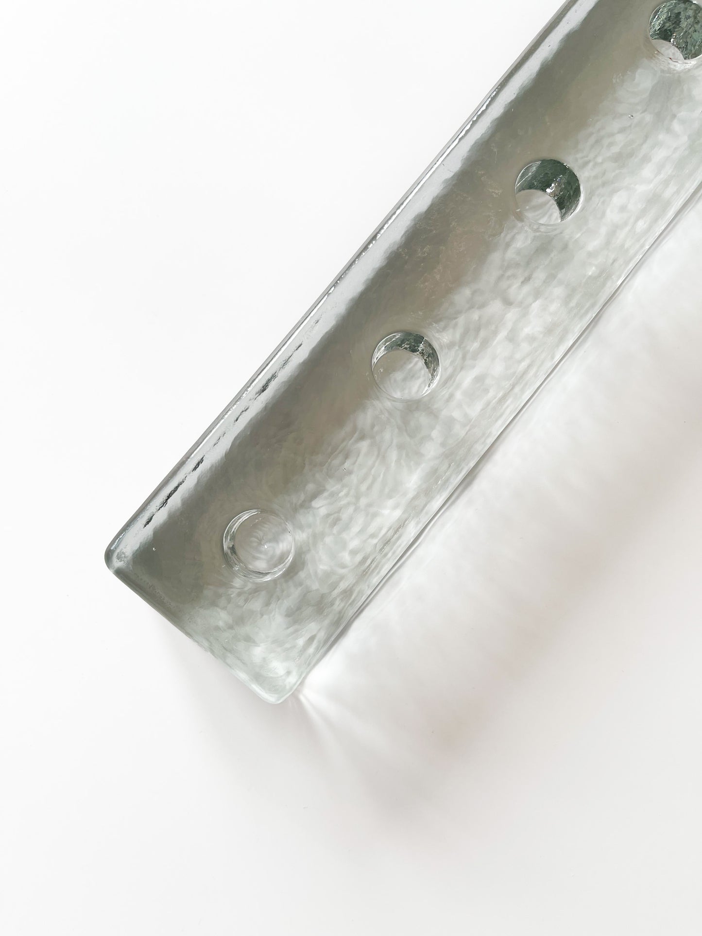 Vintage Scandinavian Glass Block Candelabra