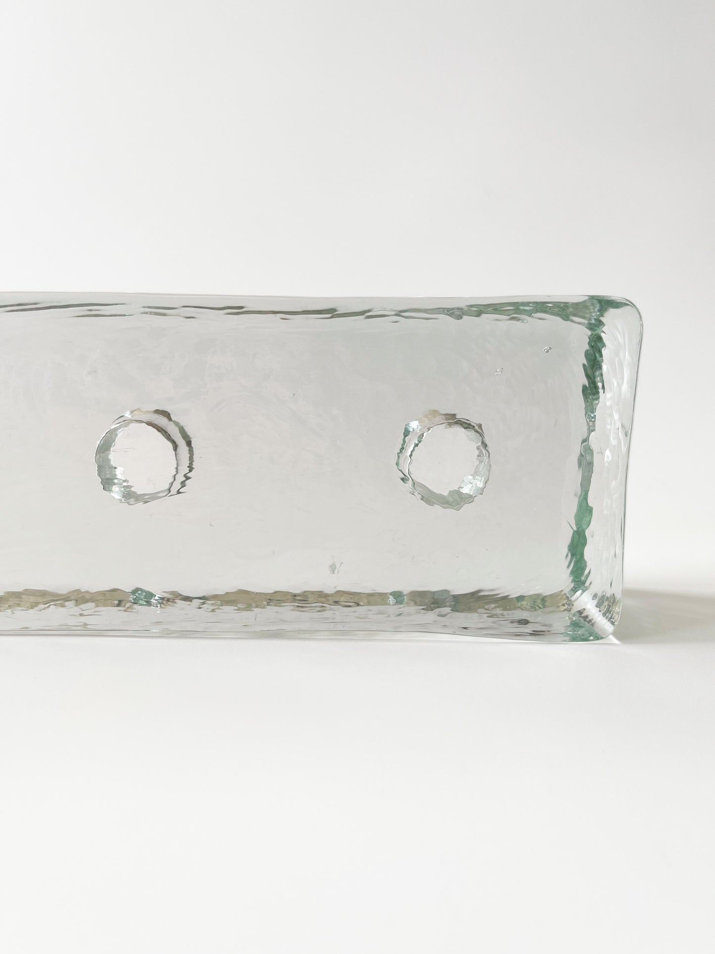 Vintage Scandinavian Glass Block Candelabra