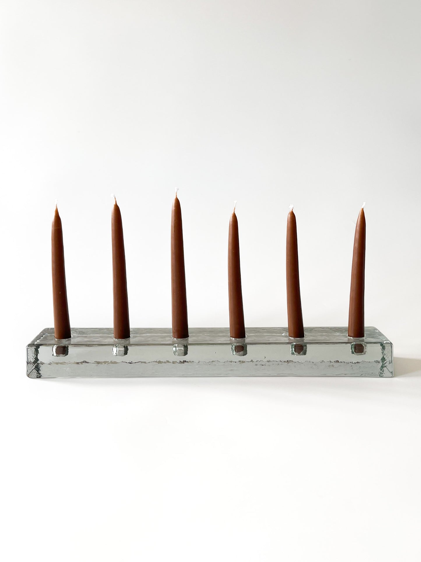 Vintage Scandinavian Glass Block Candelabra
