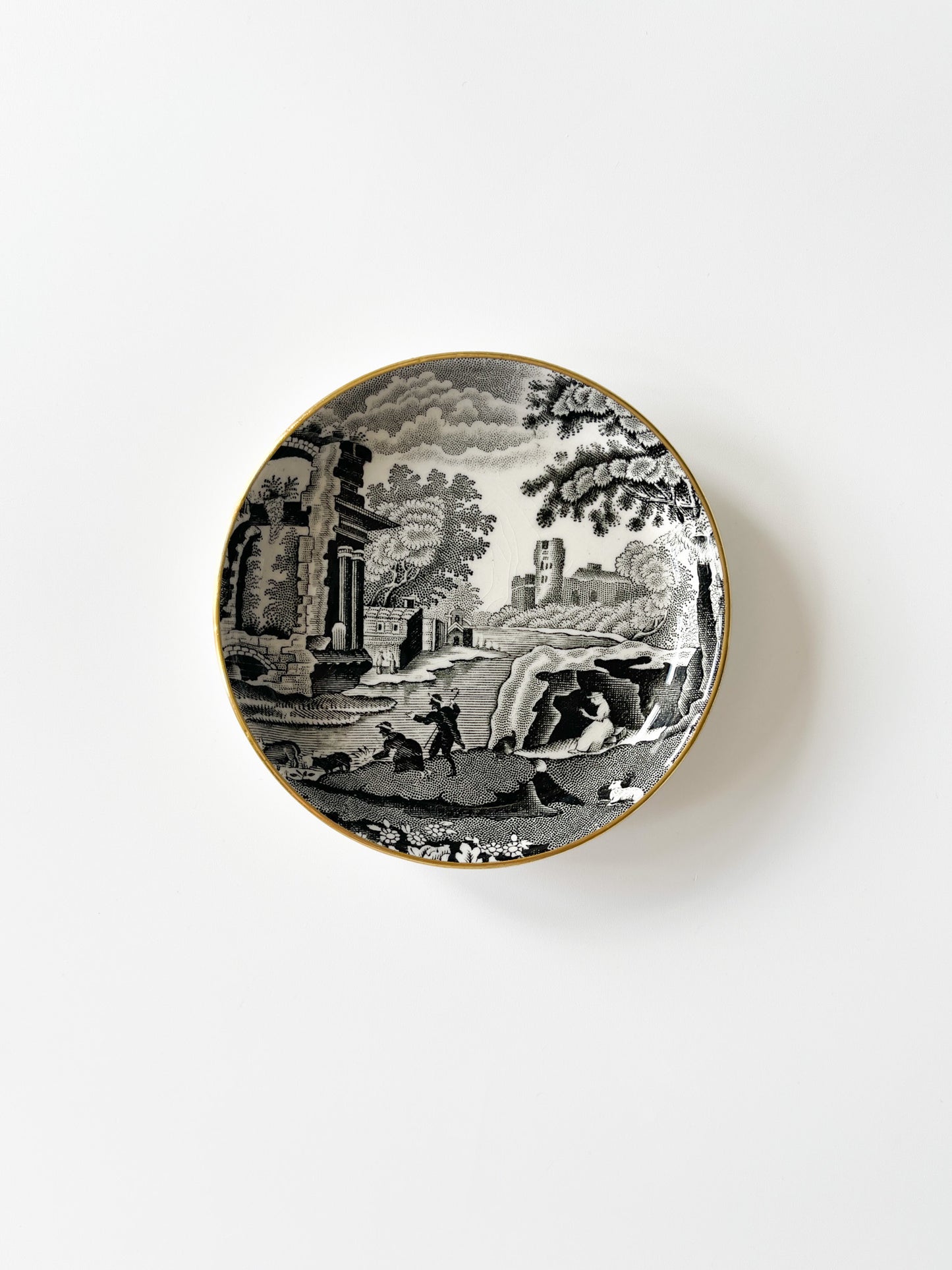 Copeland Spode's Black Italian Transferware Trinket Dishes