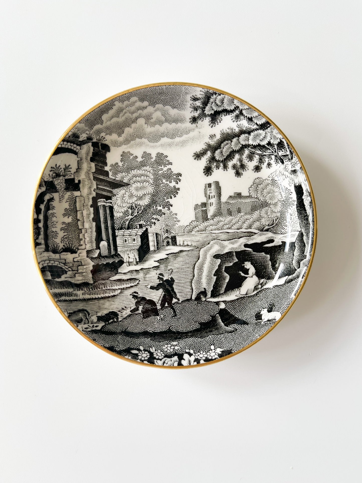 Copeland Spode's Black Italian Transferware Trinket Dishes
