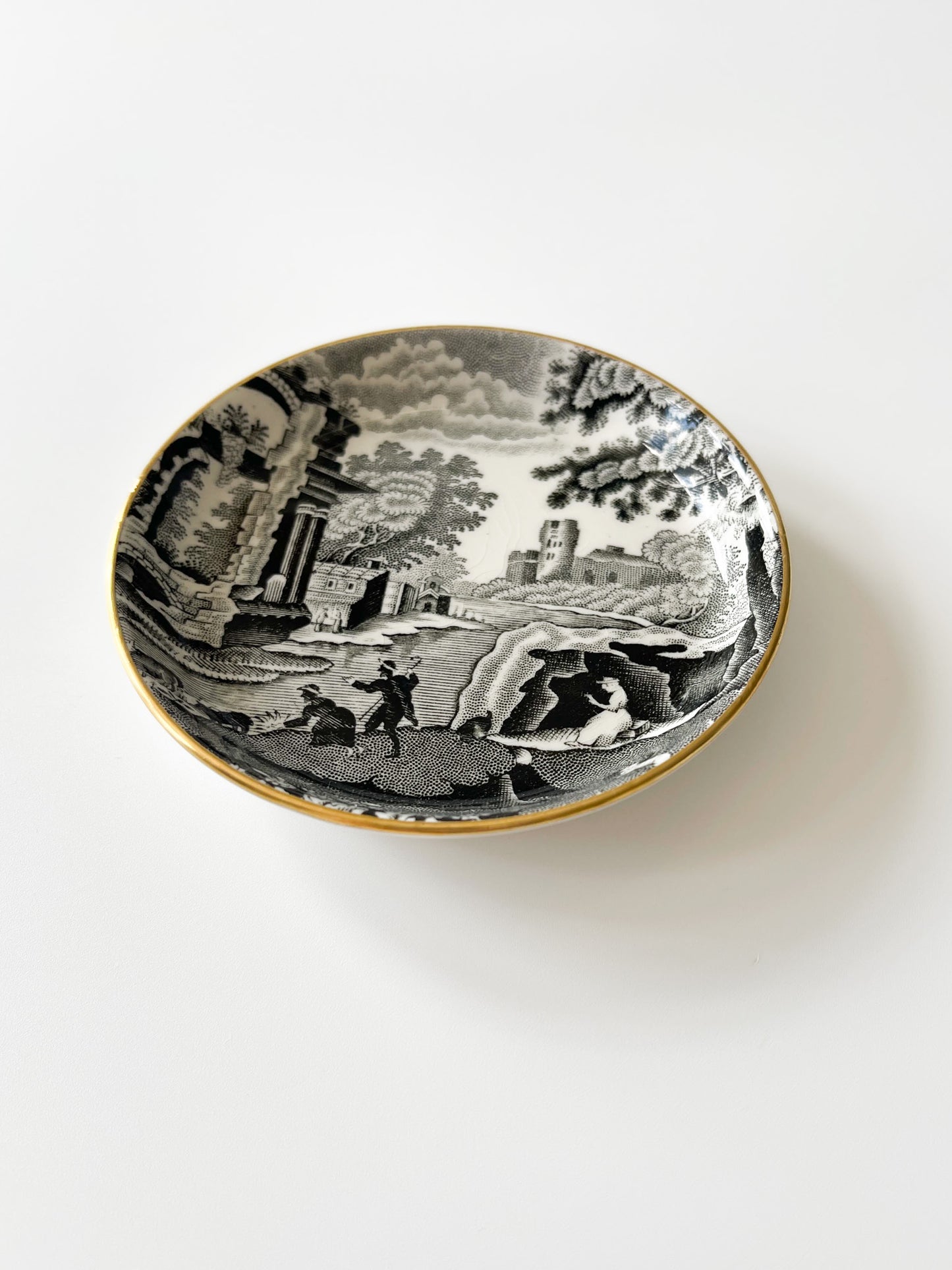 Copeland Spode's Black Italian Transferware Trinket Dishes
