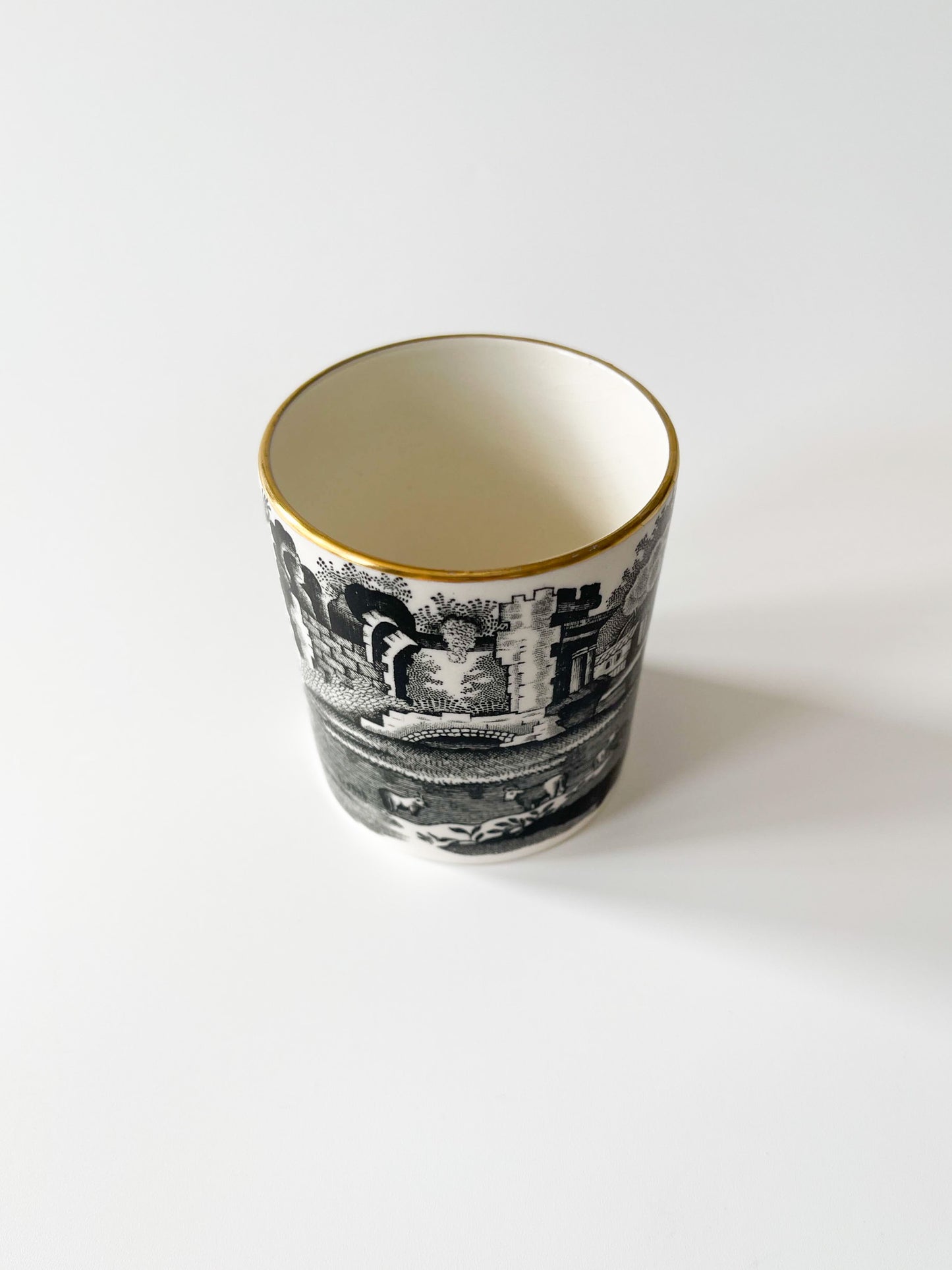 Copeland Spode's Black Italian Transferware Demitasse Cup