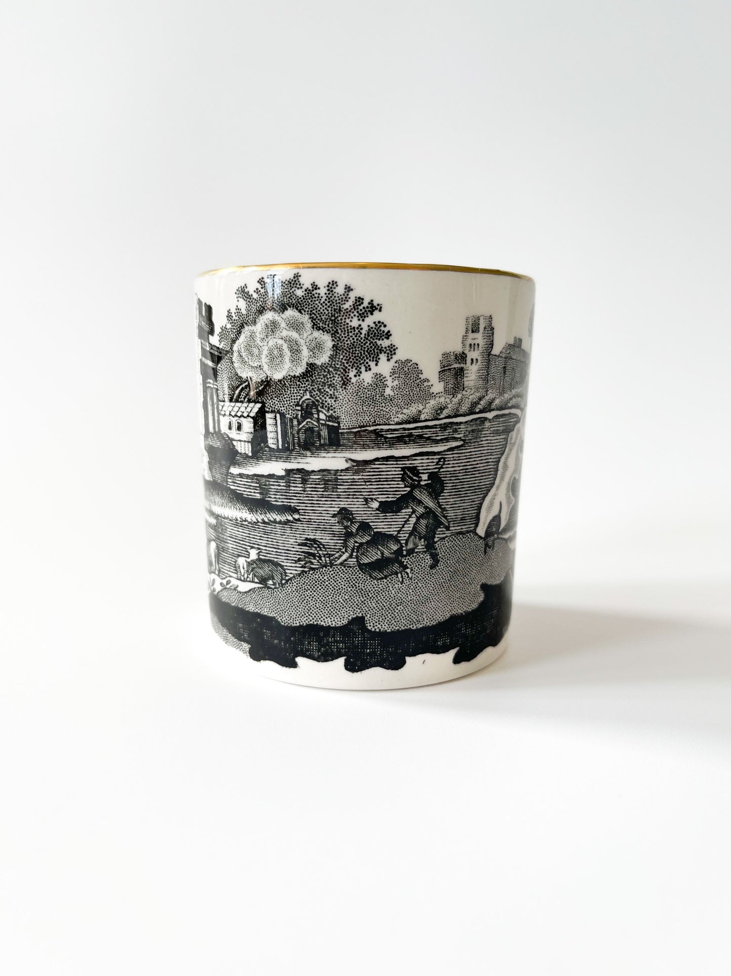 Copeland Spode's Black Italian Transferware Demitasse Cup