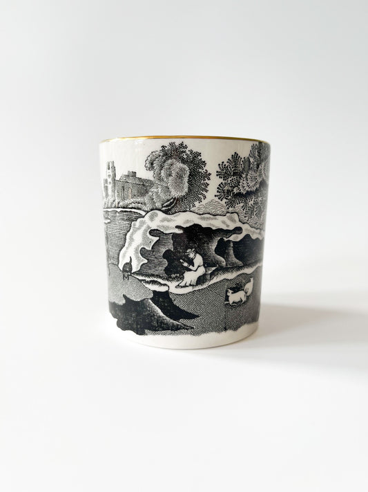 Copeland Spode's Black Italian Transferware Demitasse Cup