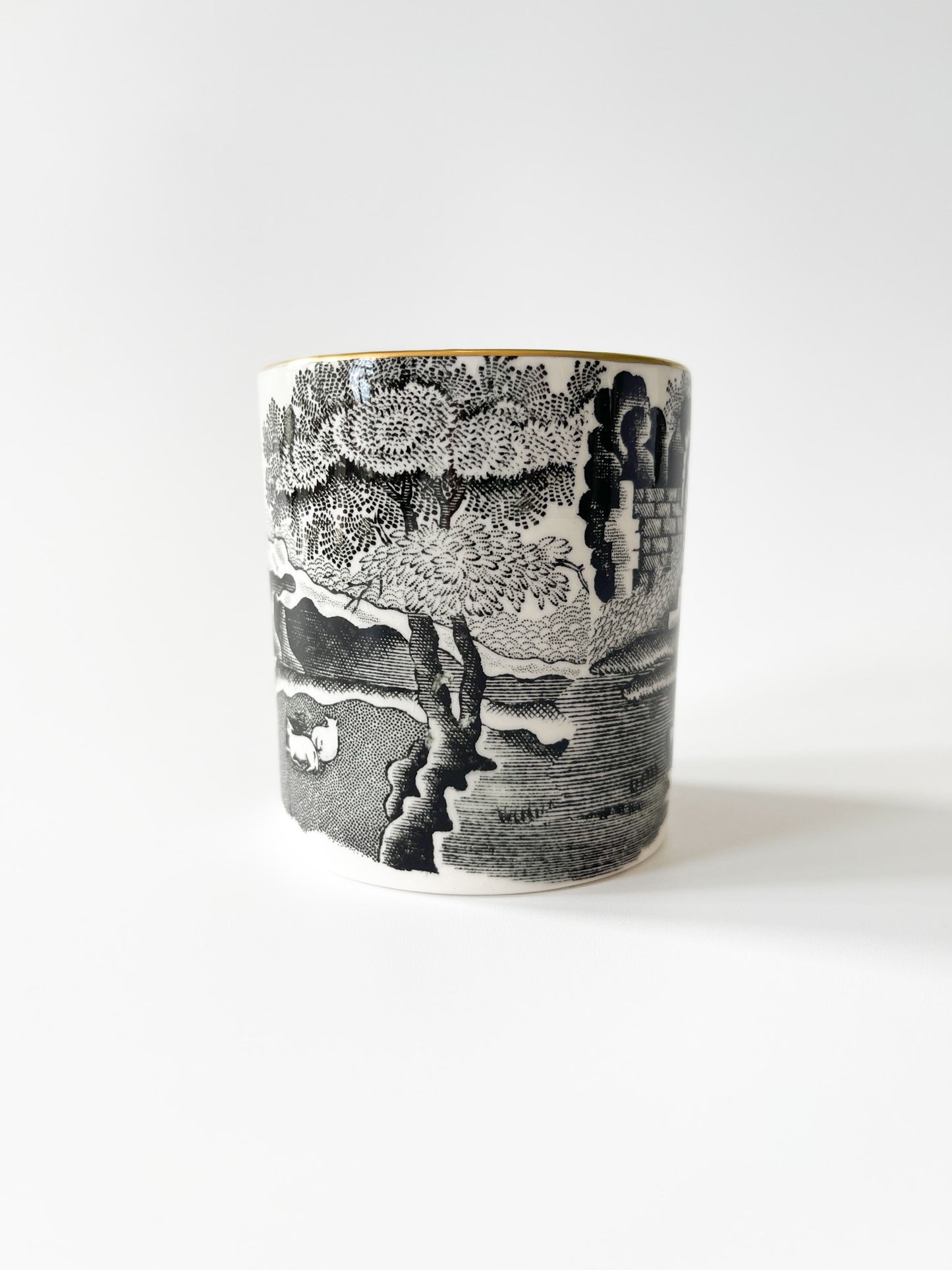 Copeland Spode's Black Italian Transferware Demitasse Cup