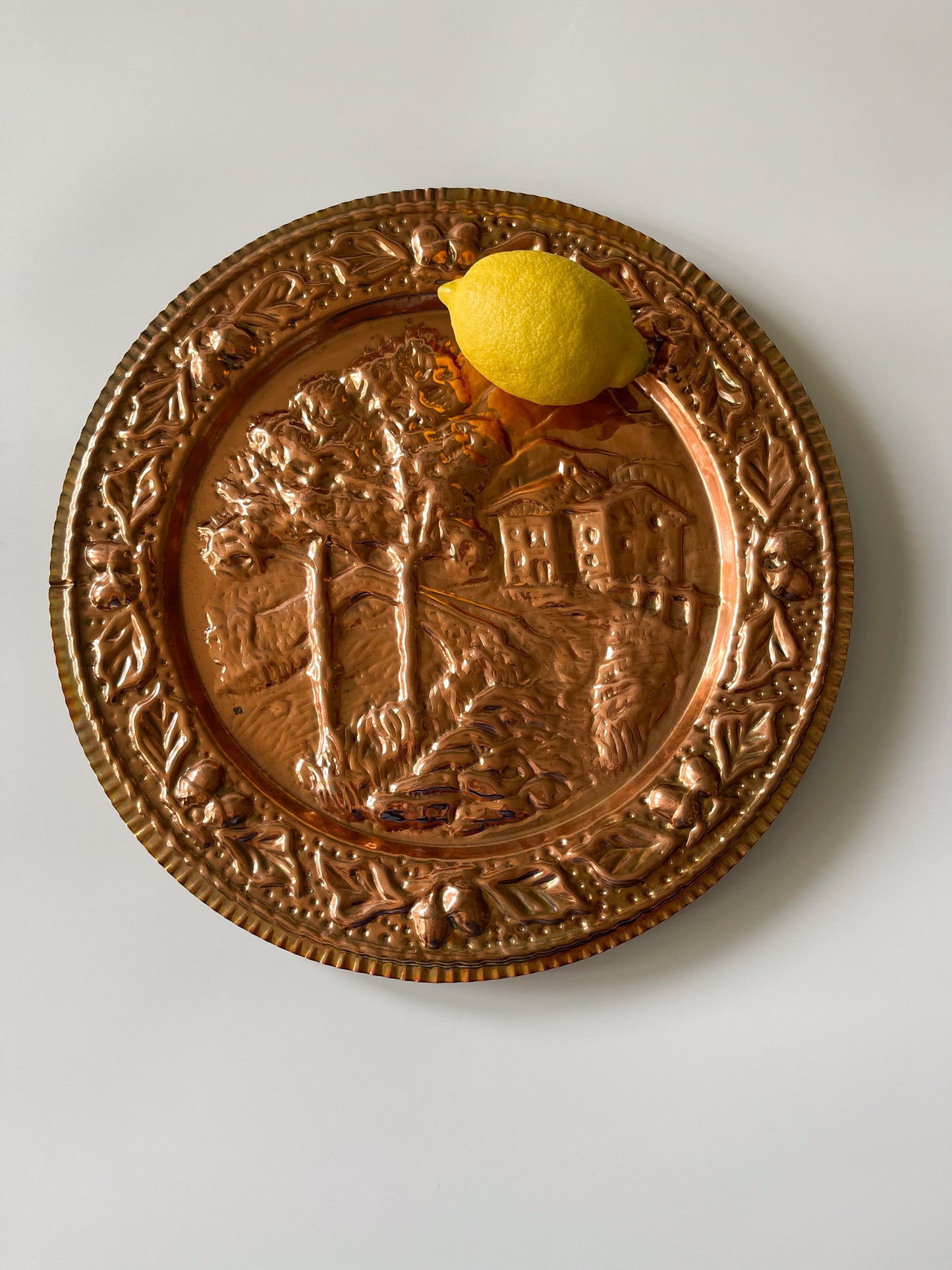 Vintage Italian Embossed Copper Wall Plaques