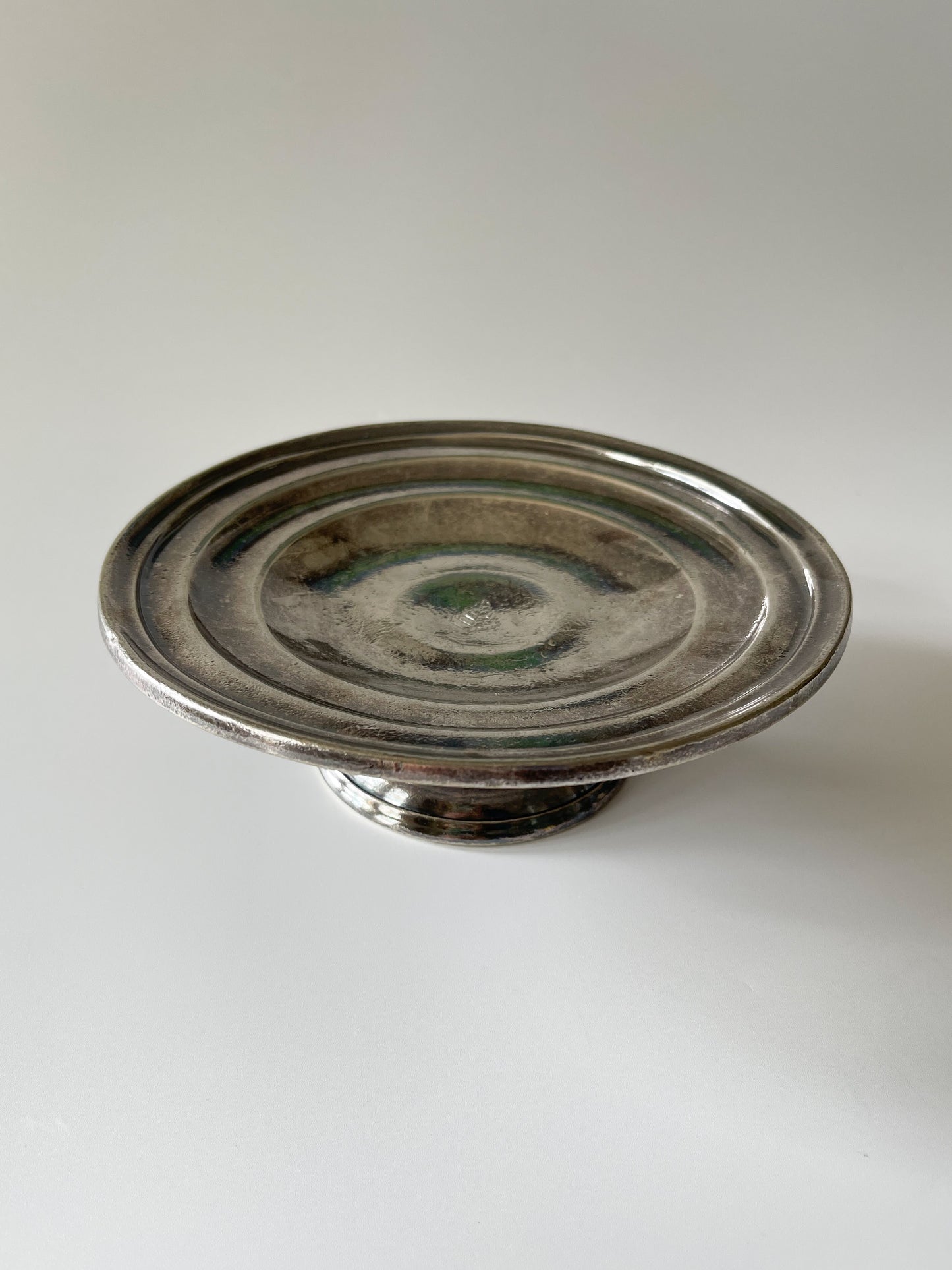 Vintage Four Seasons Hotel Silver Plate Pedestal Dish