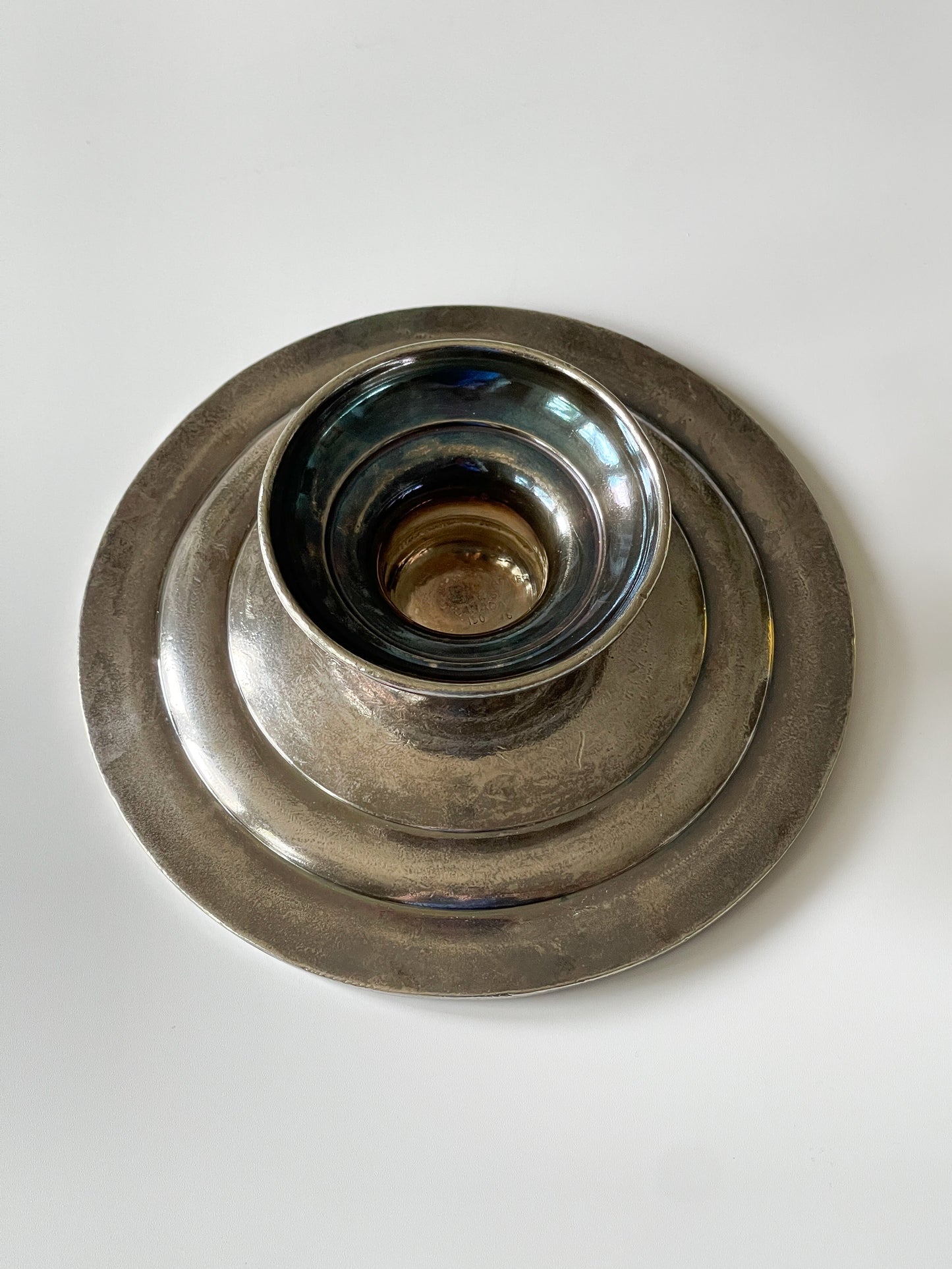 Vintage Four Seasons Hotel Silver Plate Pedestal Dish