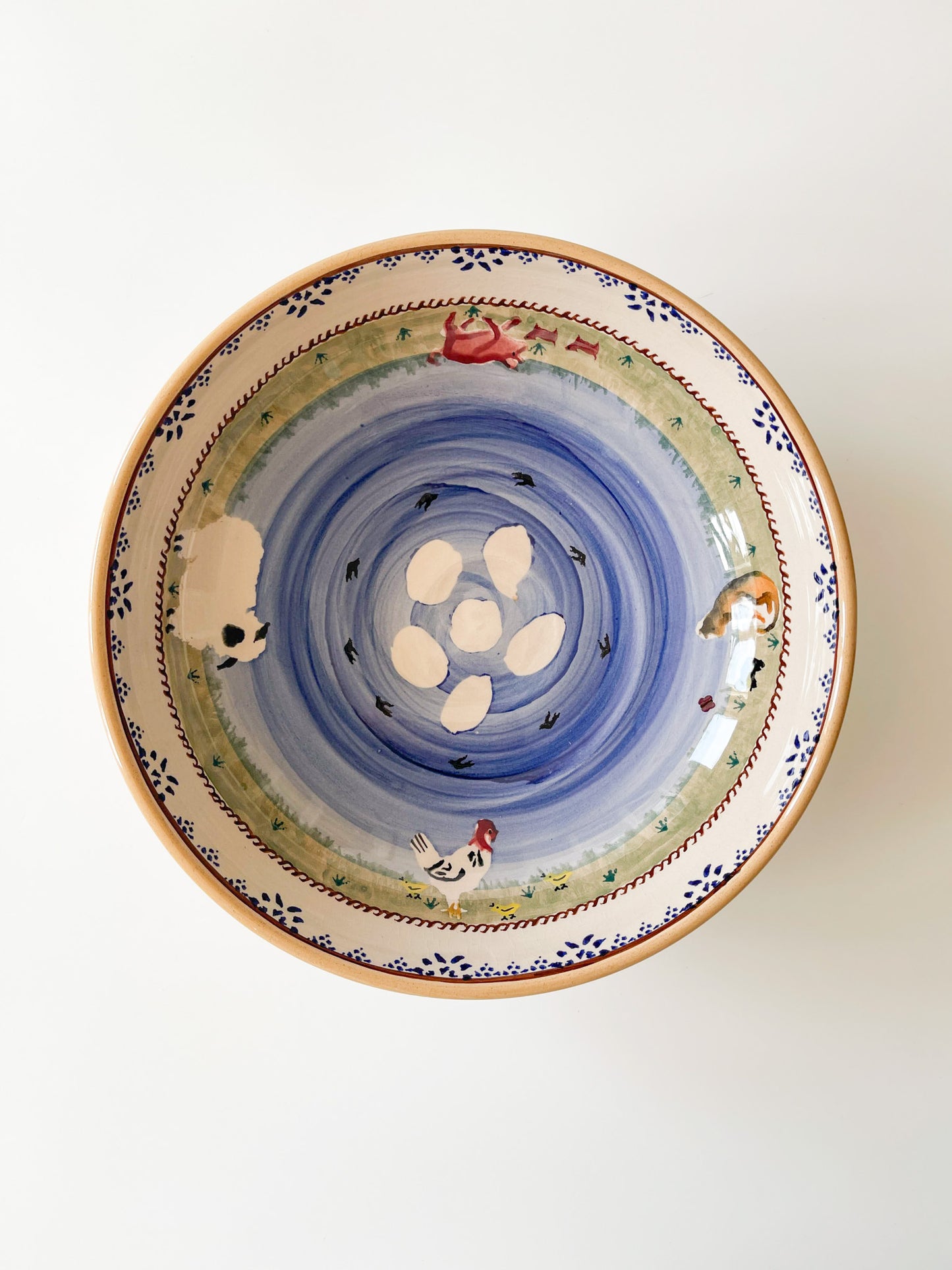 Nicholas Mosse Assorted Animals Large Shallow Bowl 10.5"