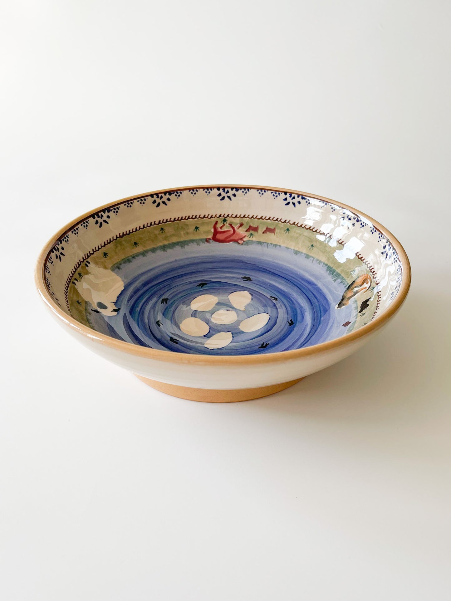 Nicholas Mosse Assorted Animals Large Shallow Bowl 10.5"