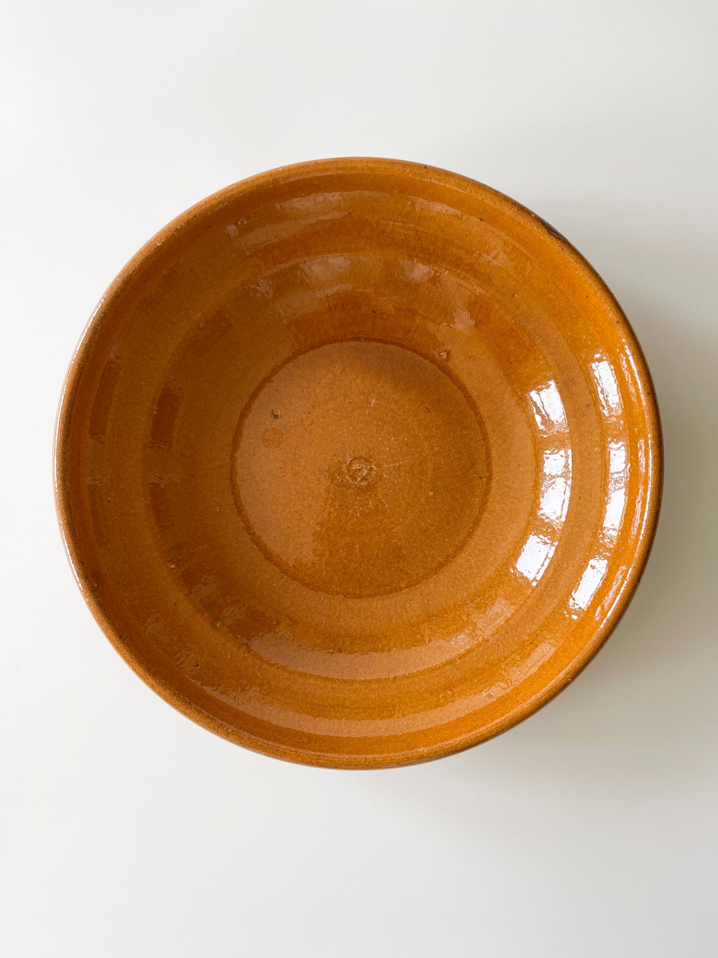 Antique Primitive Redware Utility Bowl