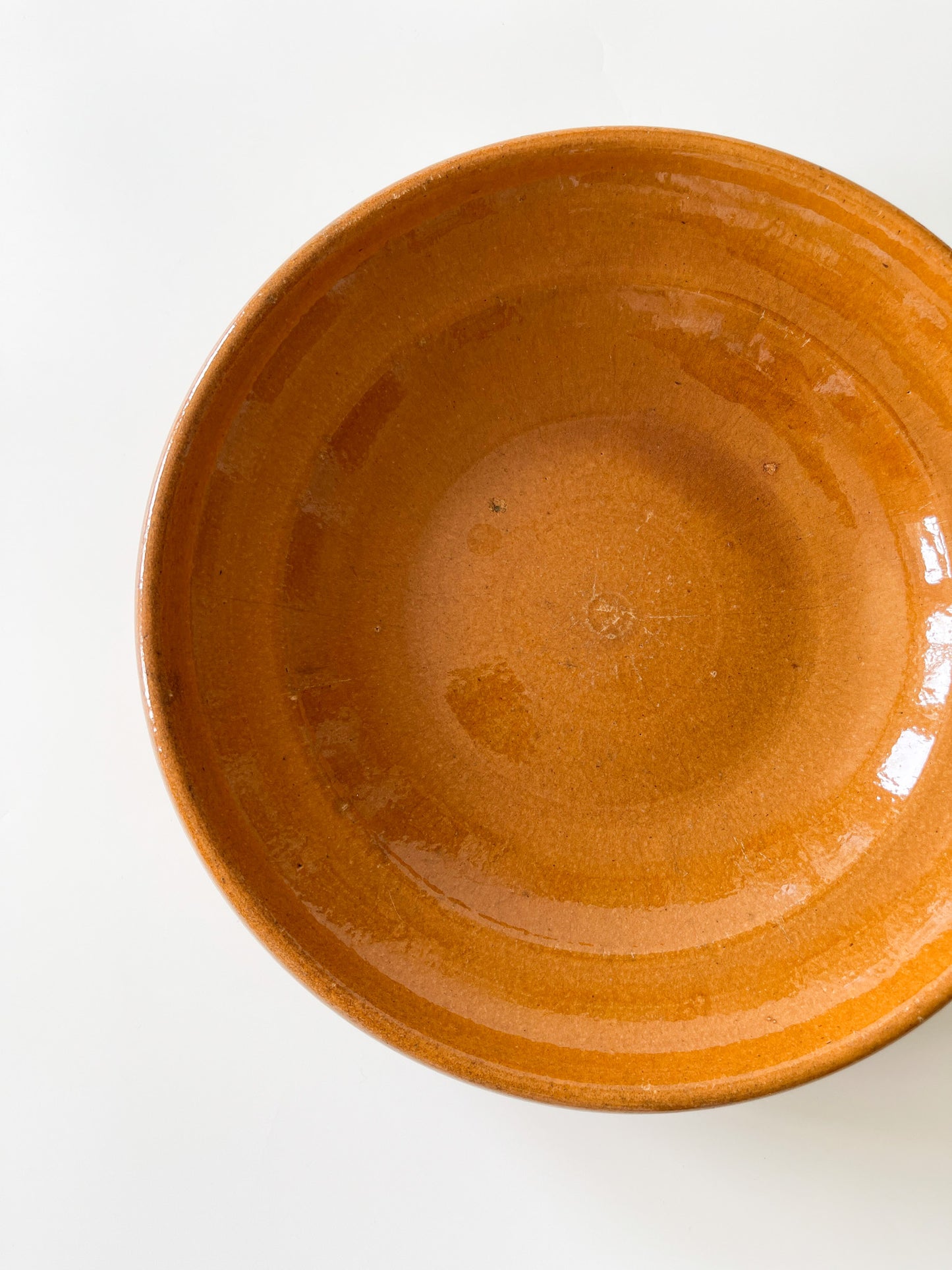 Antique Primitive Redware Utility Bowl