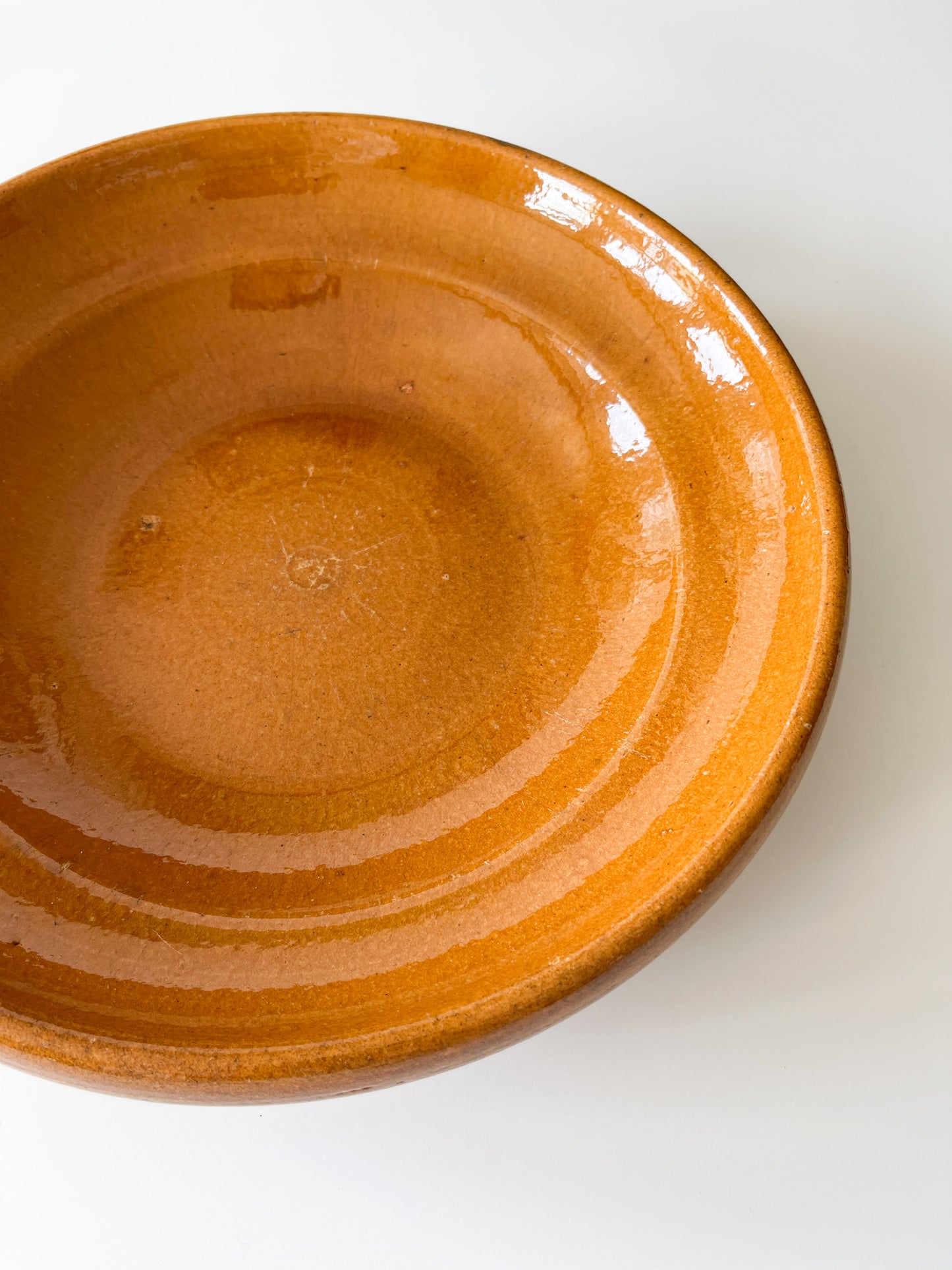 Antique Primitive Redware Utility Bowl