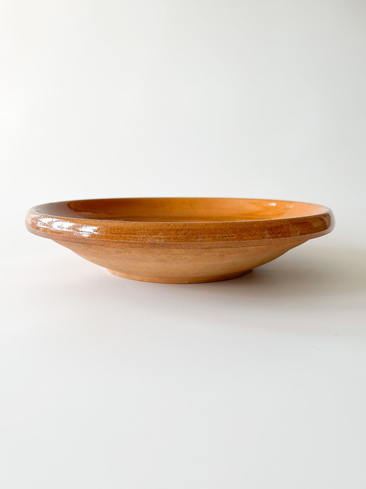 Antique Primitive Redware Utility Bowl