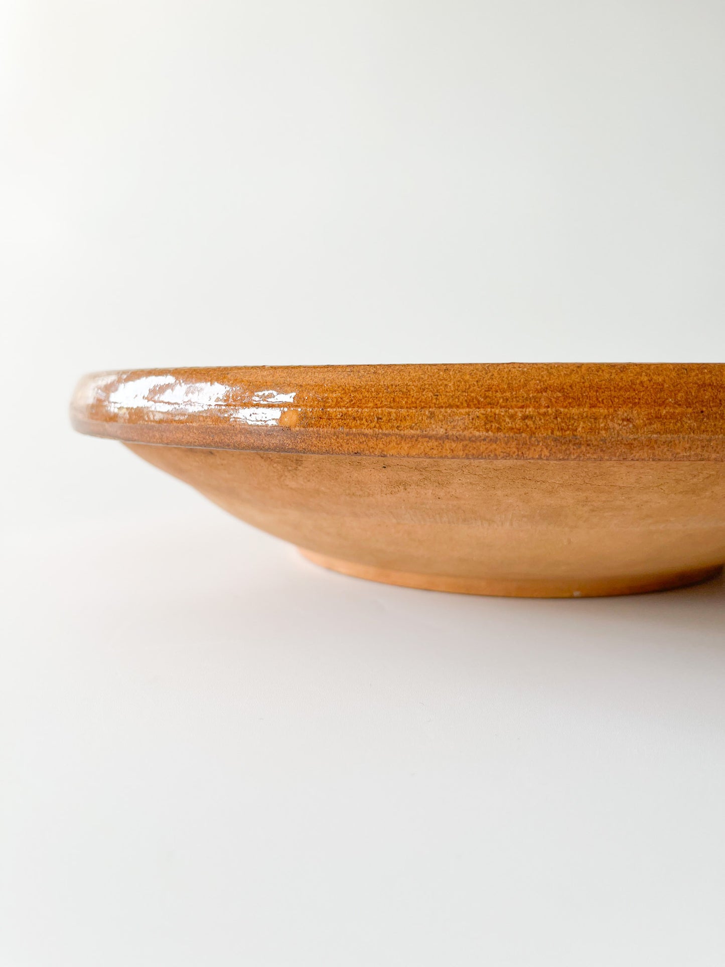 Antique Primitive Redware Utility Bowl
