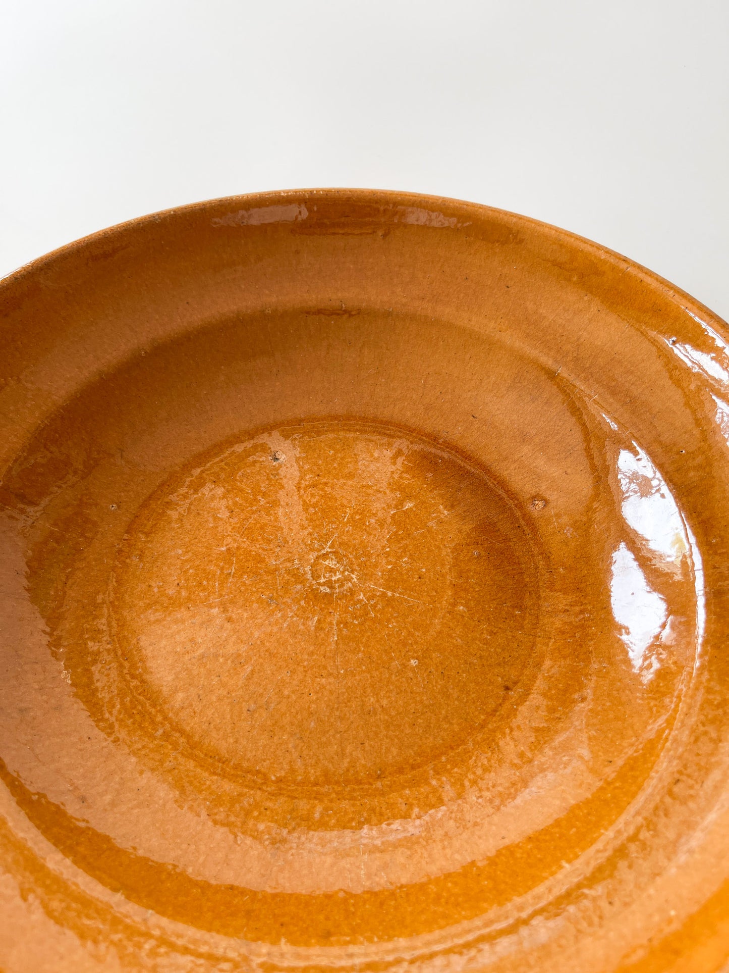 Antique Primitive Redware Utility Bowl
