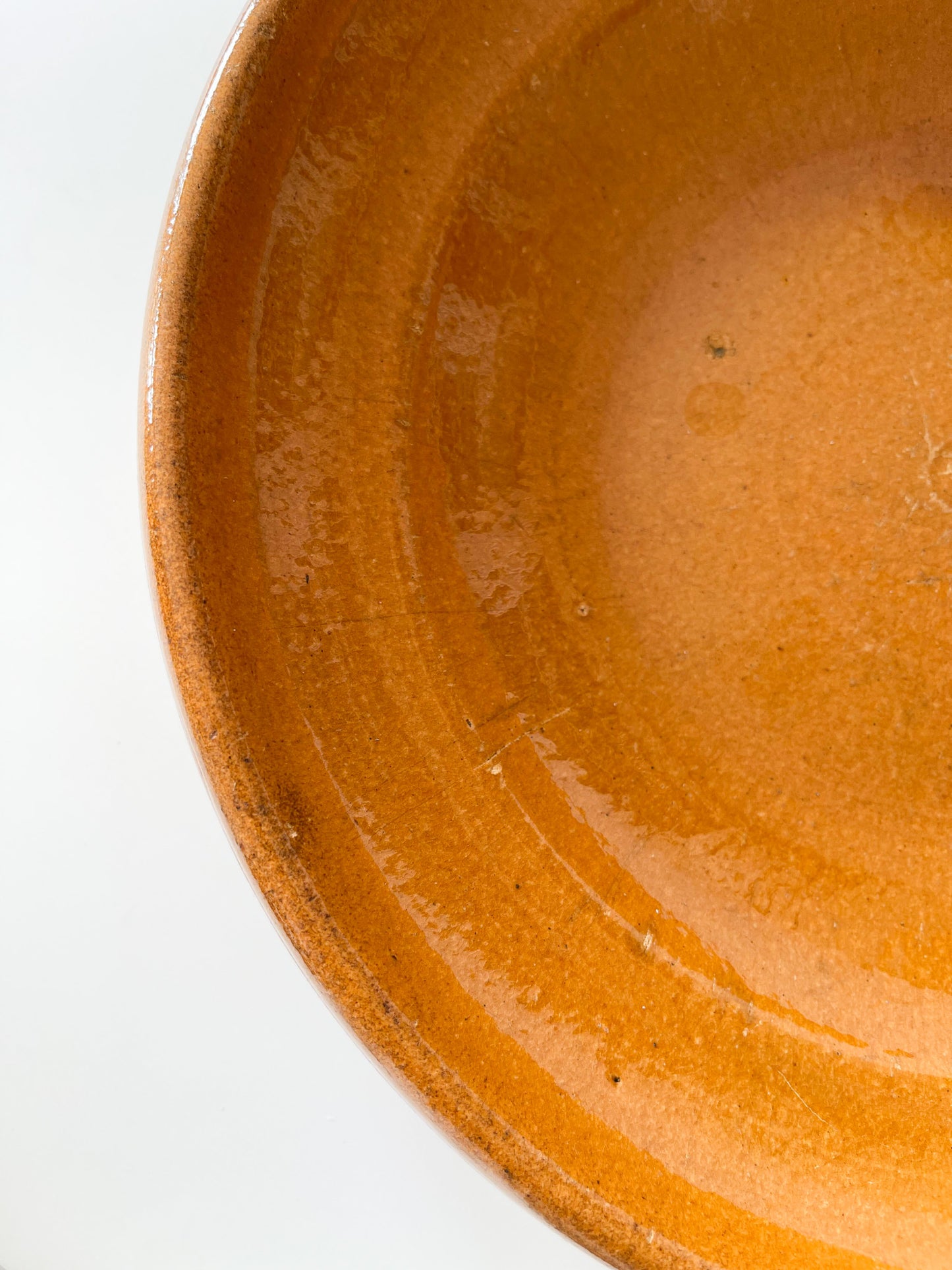 Antique Primitive Redware Utility Bowl