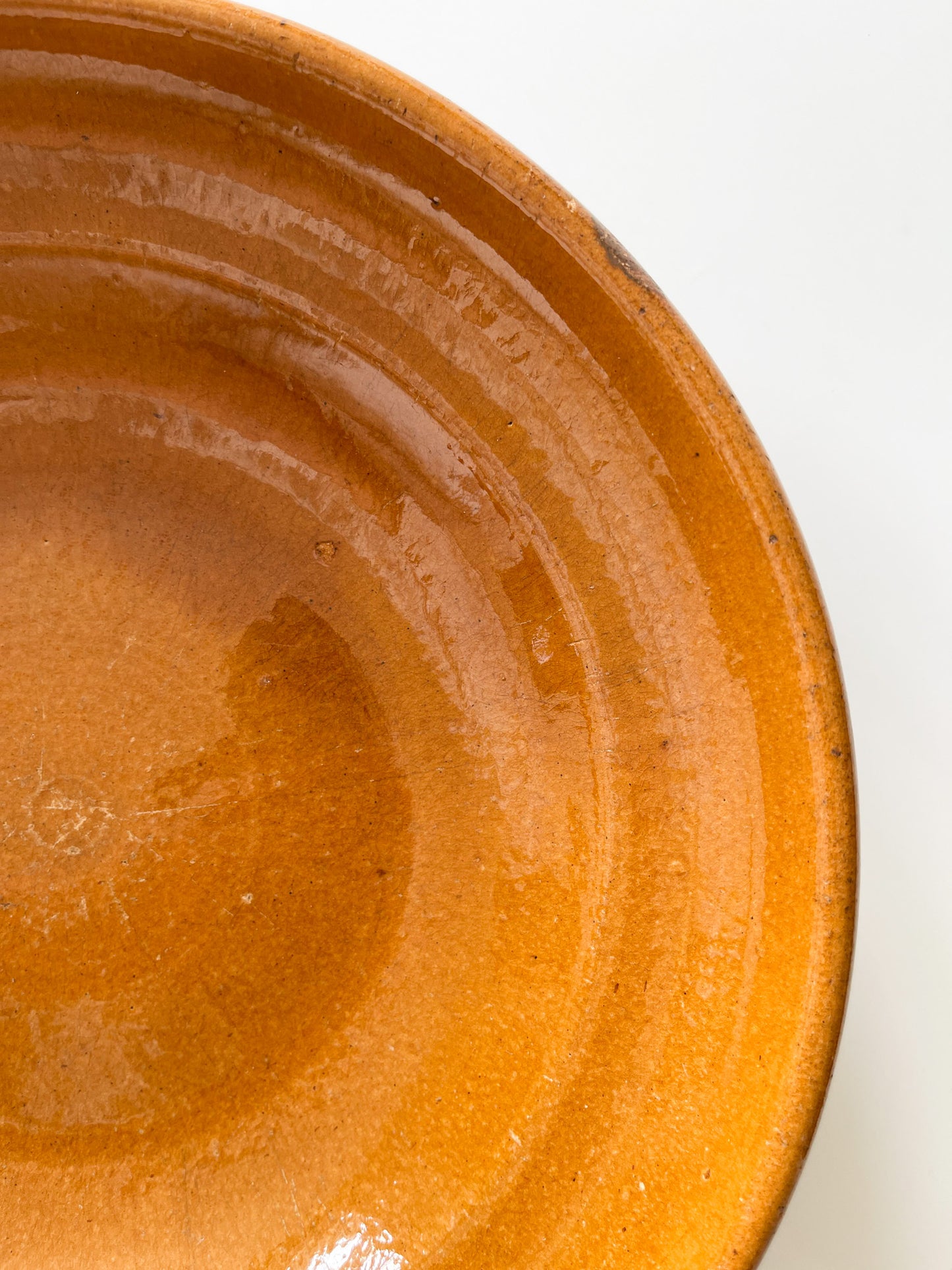 Antique Primitive Redware Utility Bowl