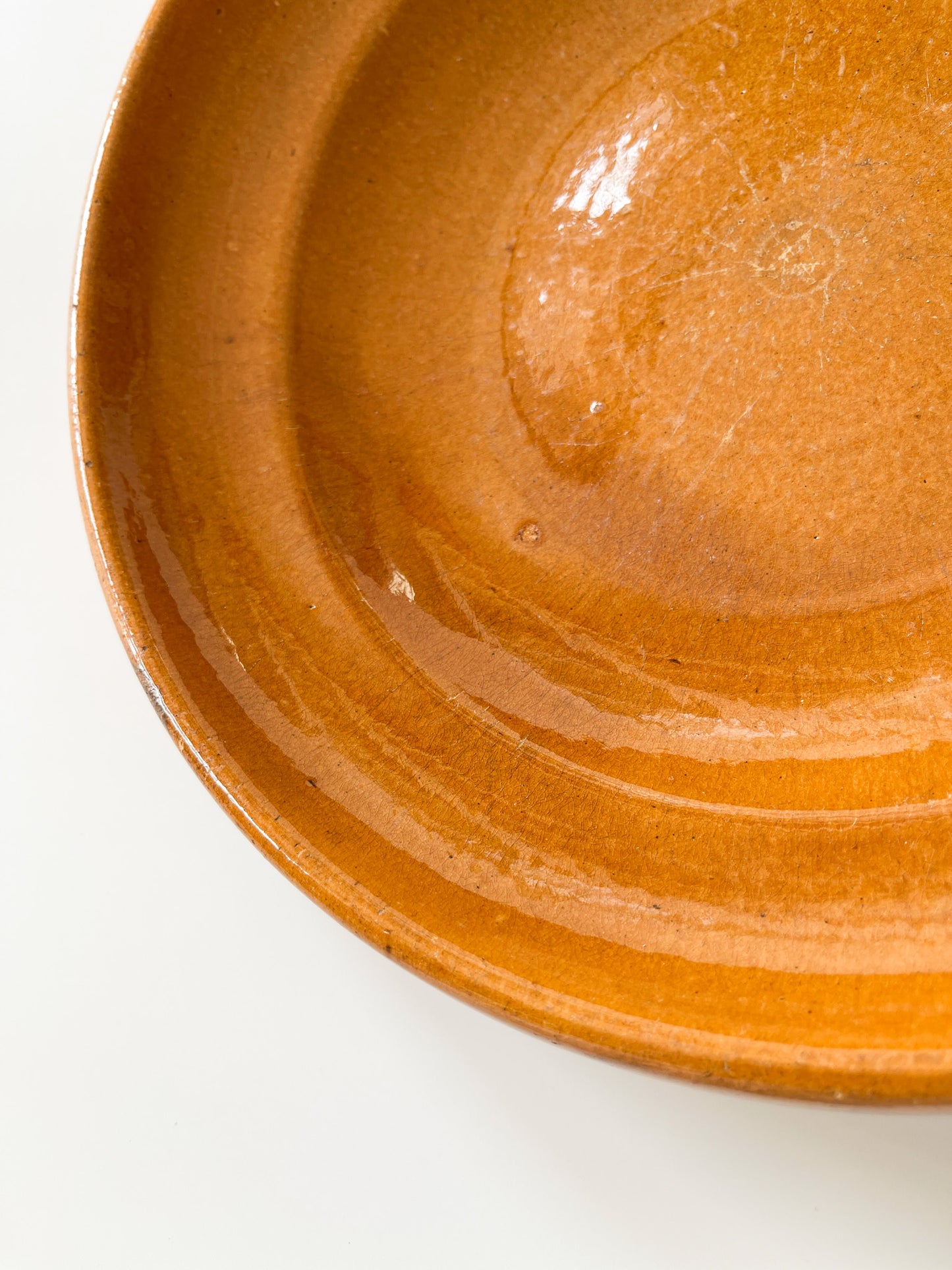 Antique Primitive Redware Utility Bowl