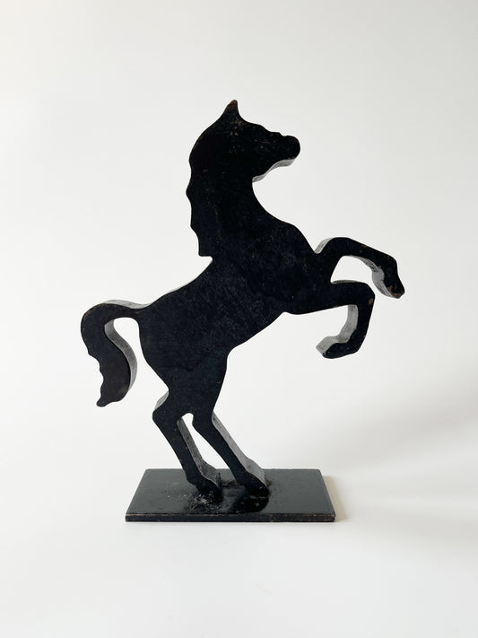 Vintage Sculptural Cast Iron Horse Figure