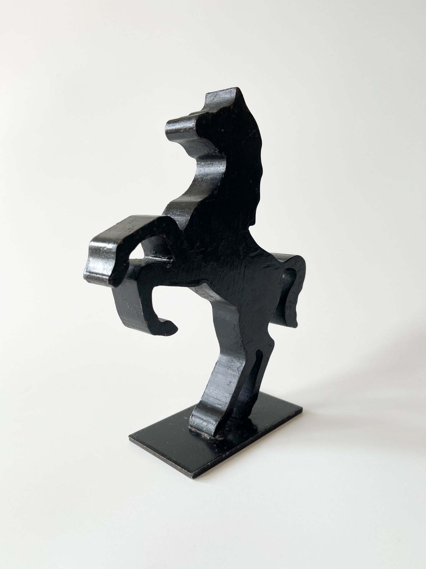 Vintage Sculptural Cast Iron Horse Figure