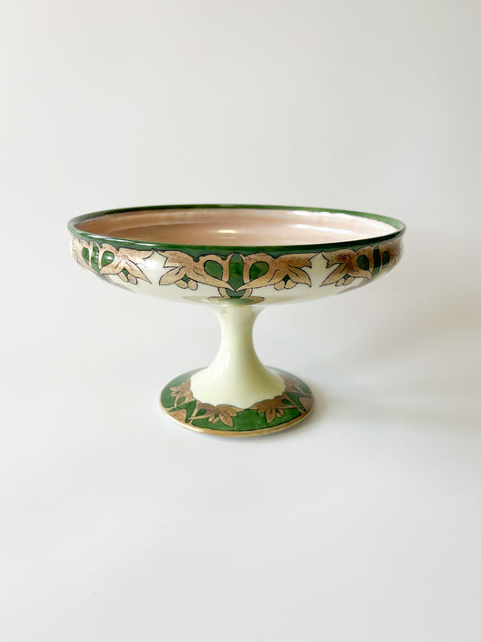 Antique Art Nouveau Limoges Porcelain Pedestal Compote