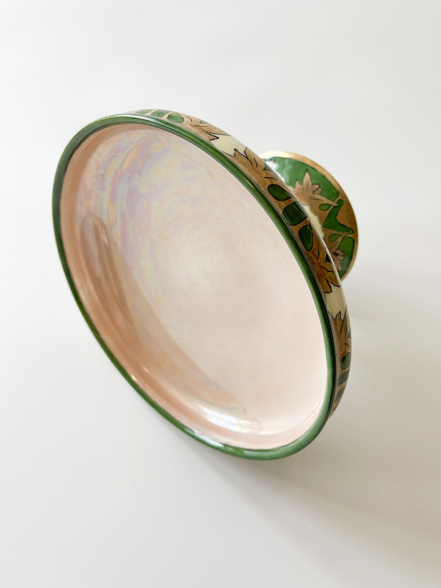 Antique Art Nouveau Limoges Porcelain Pedestal Compote