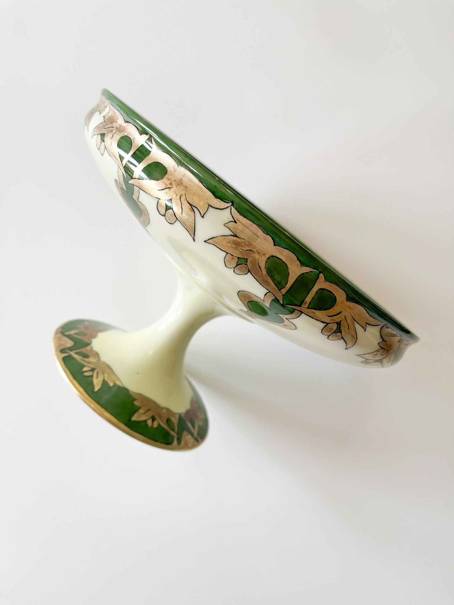 Antique Art Nouveau Limoges Porcelain Pedestal Compote