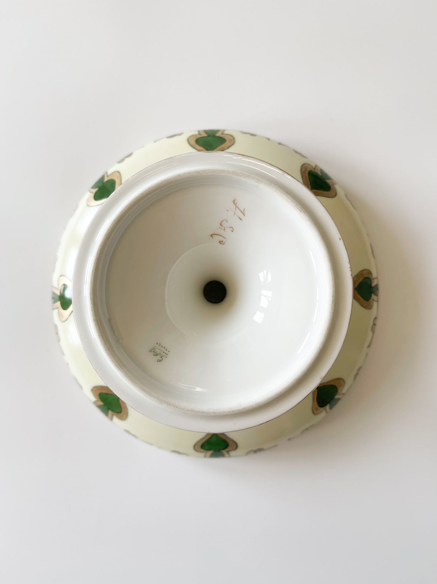 Antique Art Nouveau Limoges Porcelain Pedestal Compote