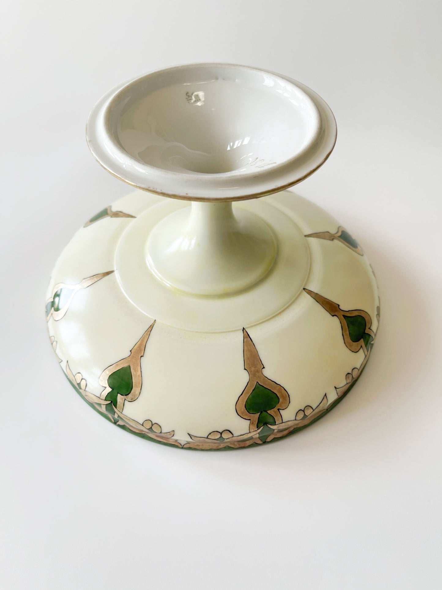 Antique Art Nouveau Limoges Porcelain Pedestal Compote